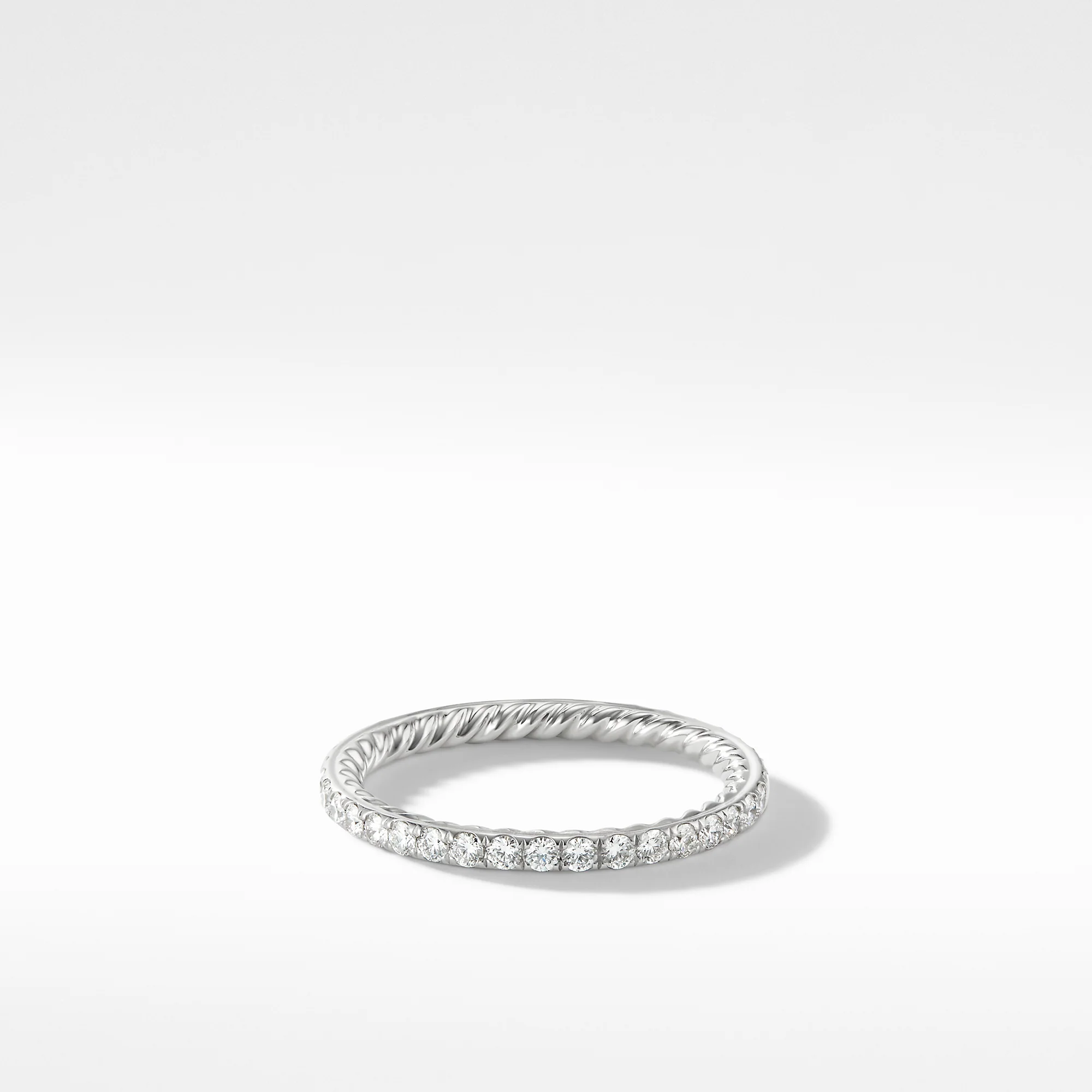 David Yurman Eden Band Ring In Platinum With Pavé Diamonds, 1.85mm - Image 2
