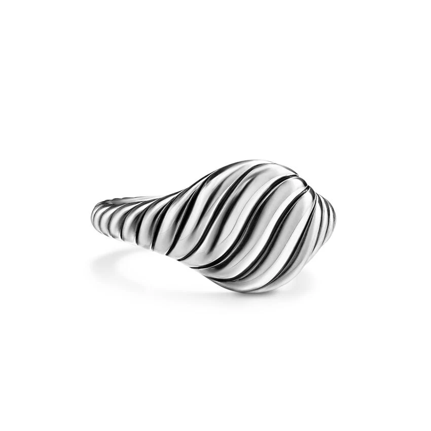 David Yurman Sculpted Cable Pinky Ring In Sterling Silver, 10mm - Image 2