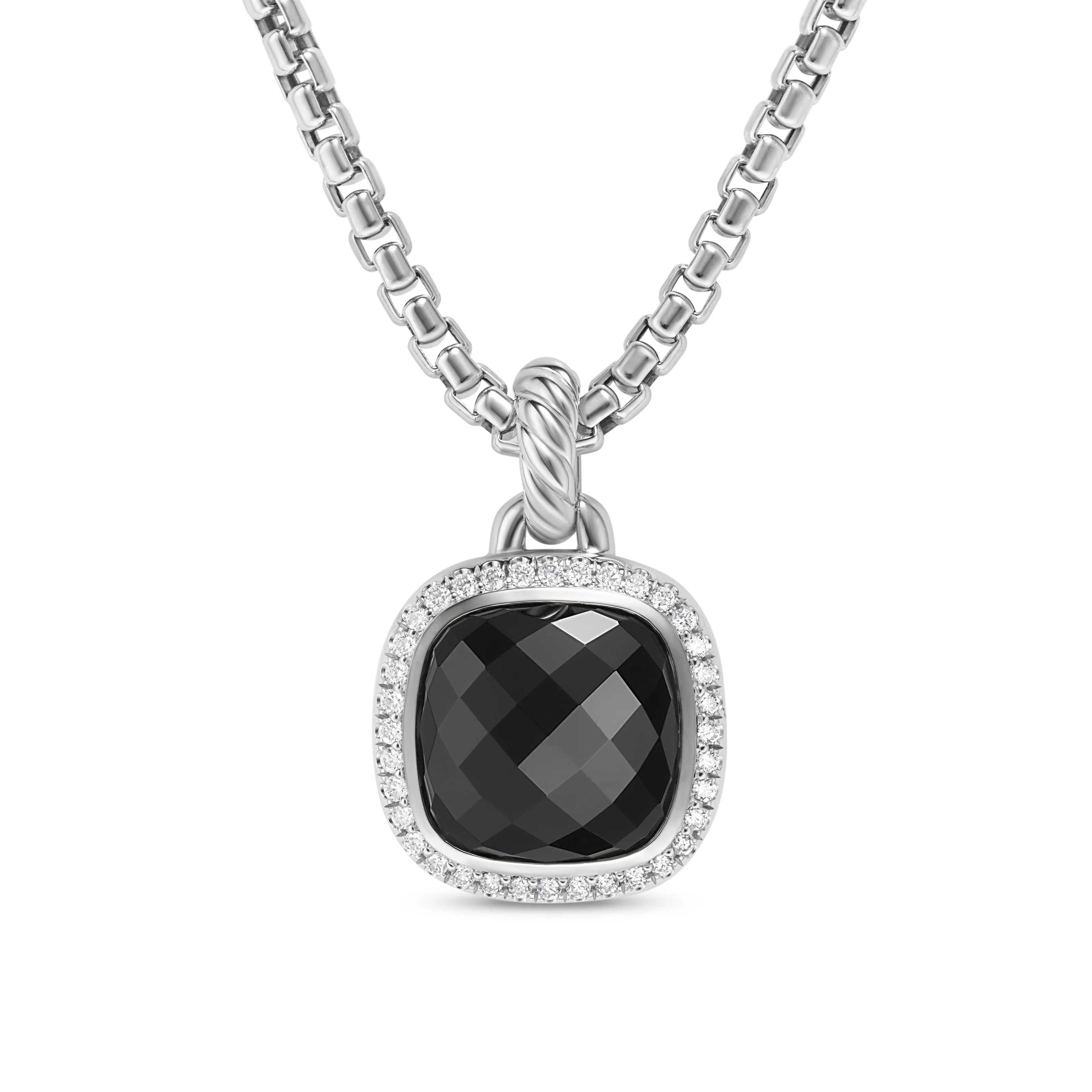 David Yurman Albion® Pendant In Sterling Silver With Black Onyx And Diamonds, 11mm - Image 2