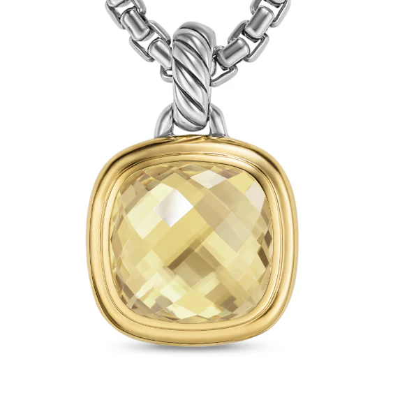 David Yurman Albion® Pendant In Sterling Silver With 18k Yellow Gold And Champagne Citrine, 11mm - Image 2