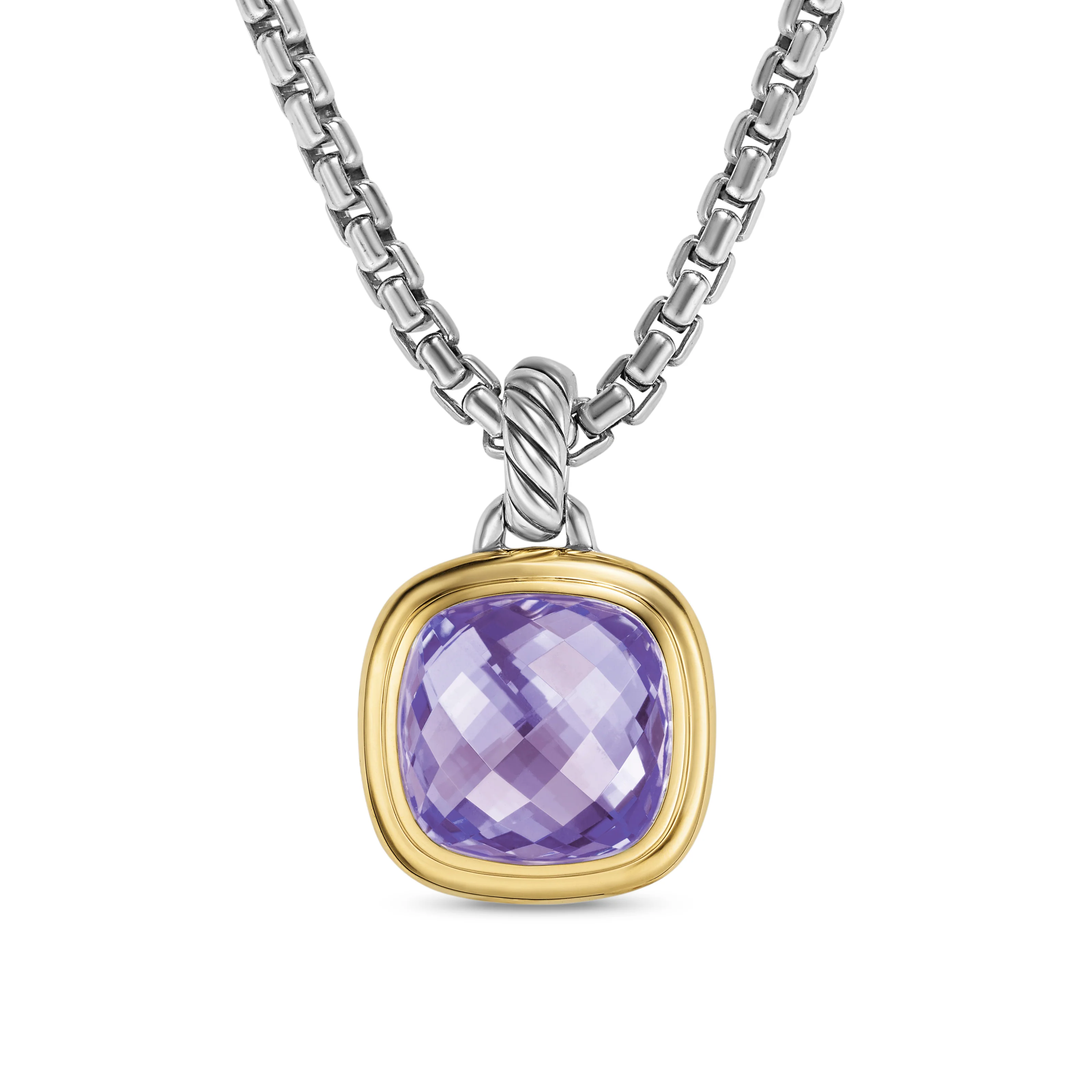 David Yurman Albion® Pendant In Sterling Silver With 18k Yellow Gold And Amethyst, 11mm - Image 2