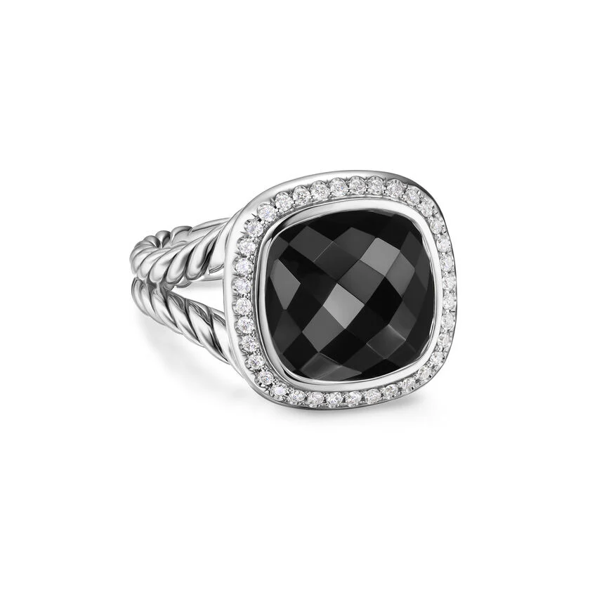 David Yurman Albion® Ring In Sterling Silver With Black Onyx And Diamonds, 11mm - Image 2