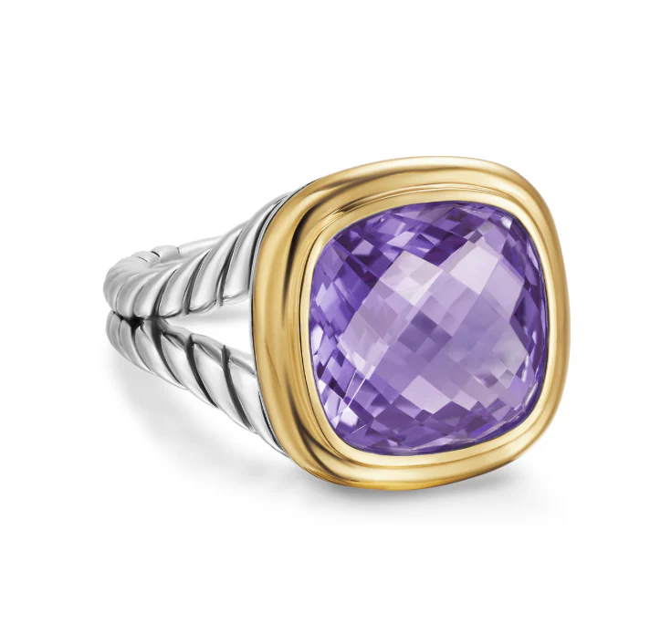 David Yurman Albion® Ring In Sterling Silver With 18k Yellow Gold And Amethyst, 11mm - Image 2