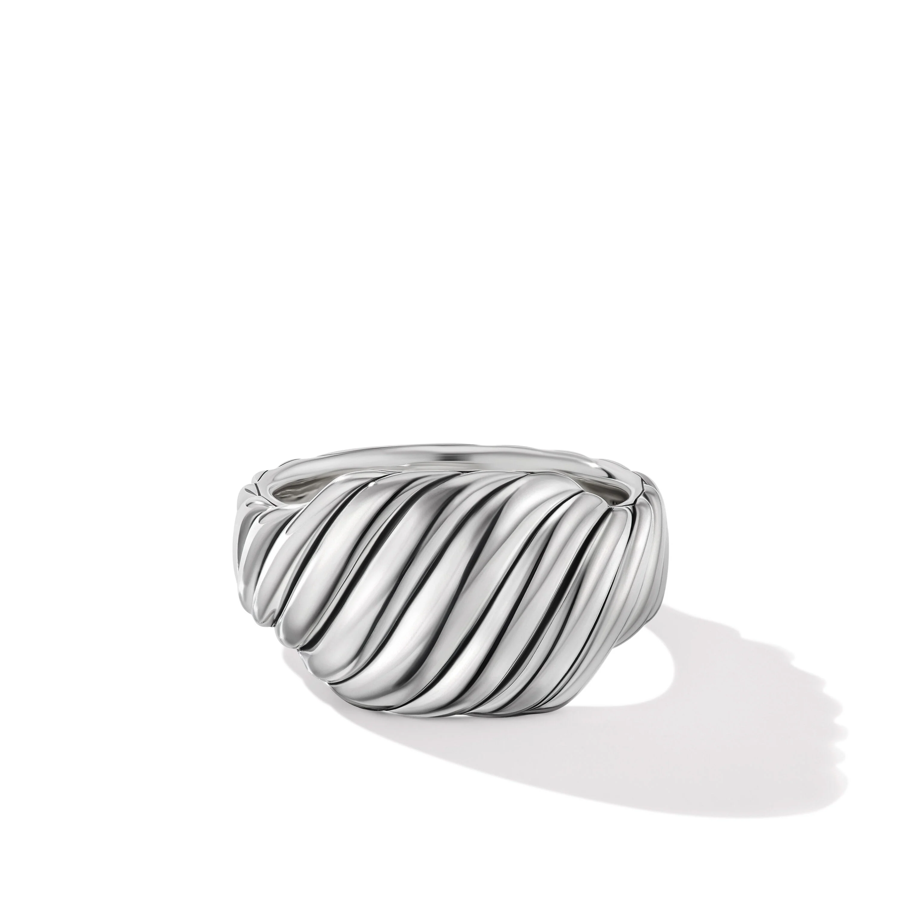 David Yurman 12.5mm Sculpted Cable Contour Ring Sil
