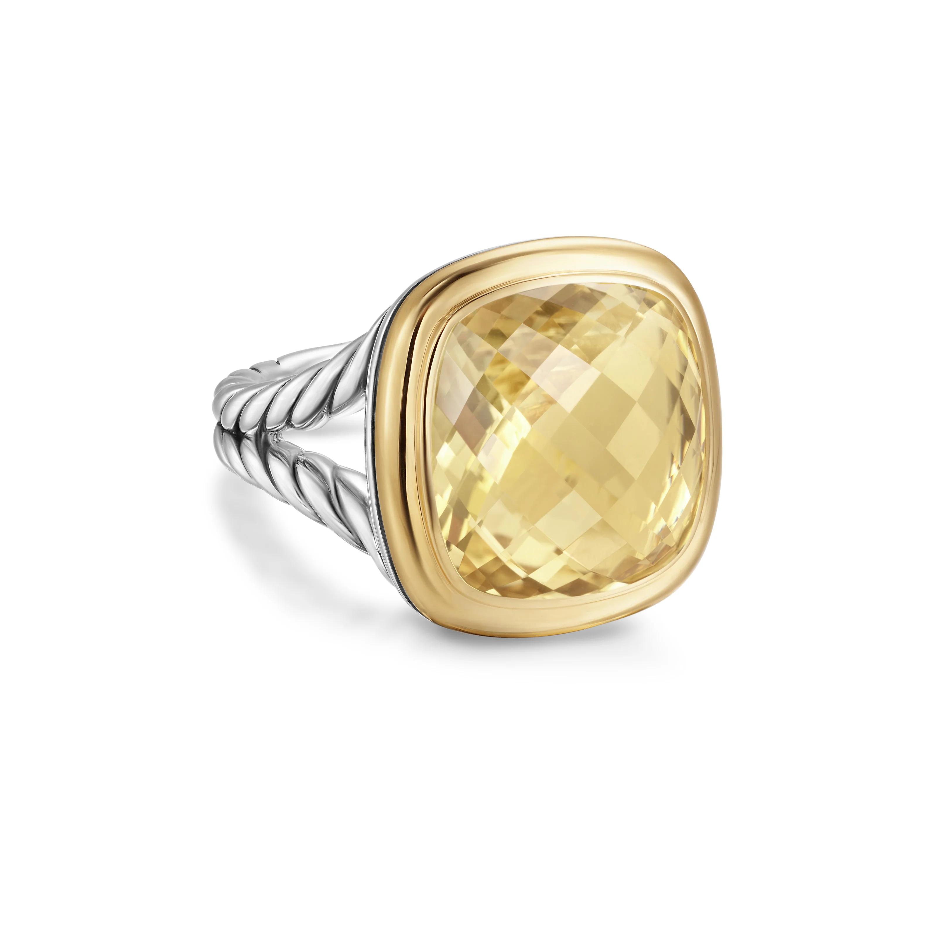 David Yurman Albion® Ring In Sterling Silver With 18k Yellow Gold And Champagne Citrine, 15mm - Image 2