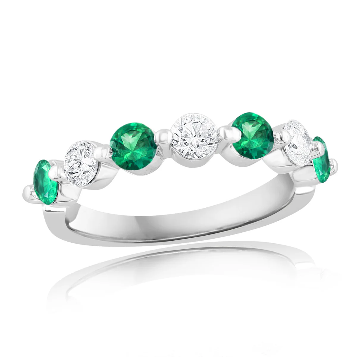 Brown & Co. 18K White Gold Diamond & Colored Gemstone Band