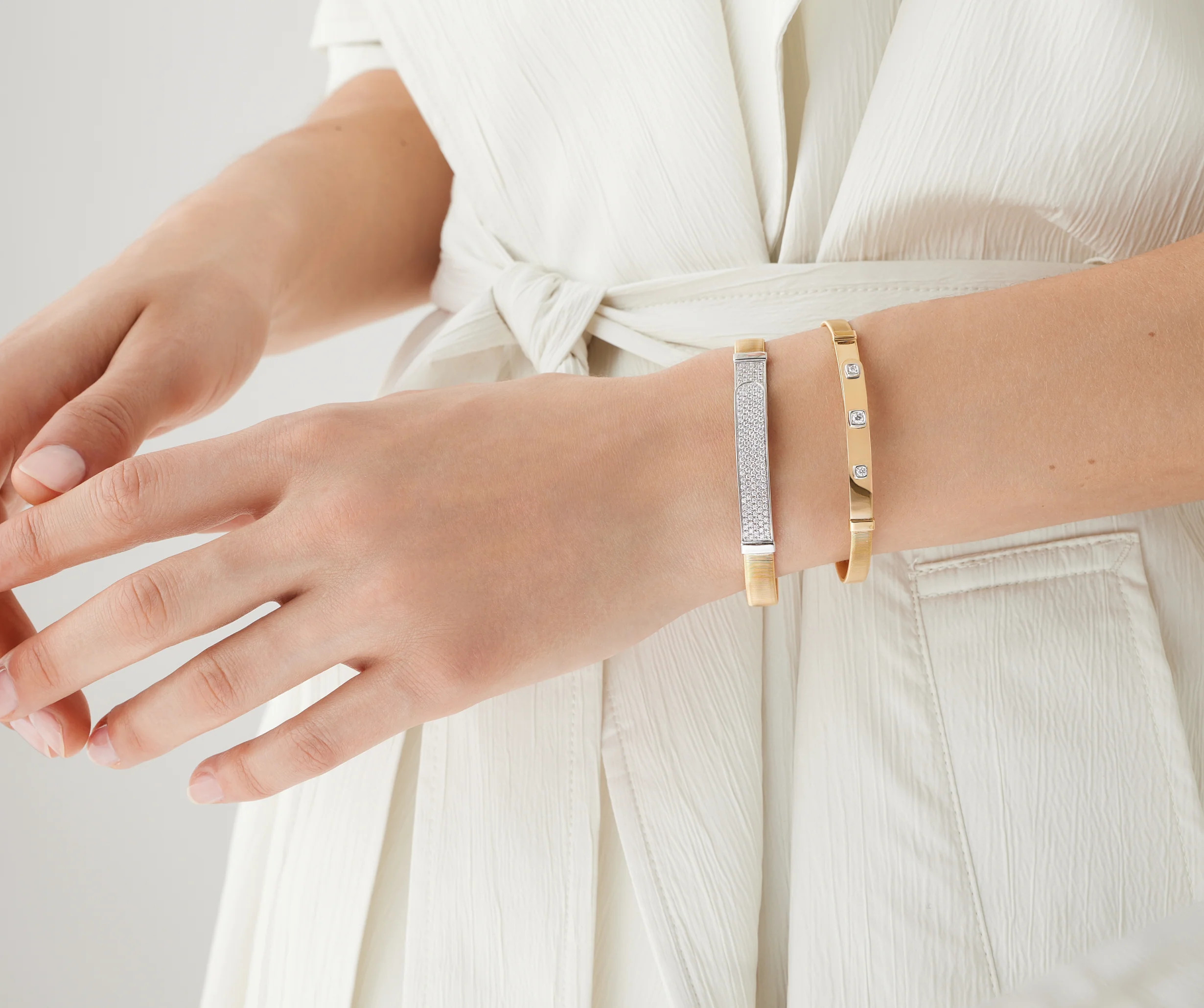 Marco Bicego 18k Yellow Gold Masai Diamond Bracelet - Image 3
