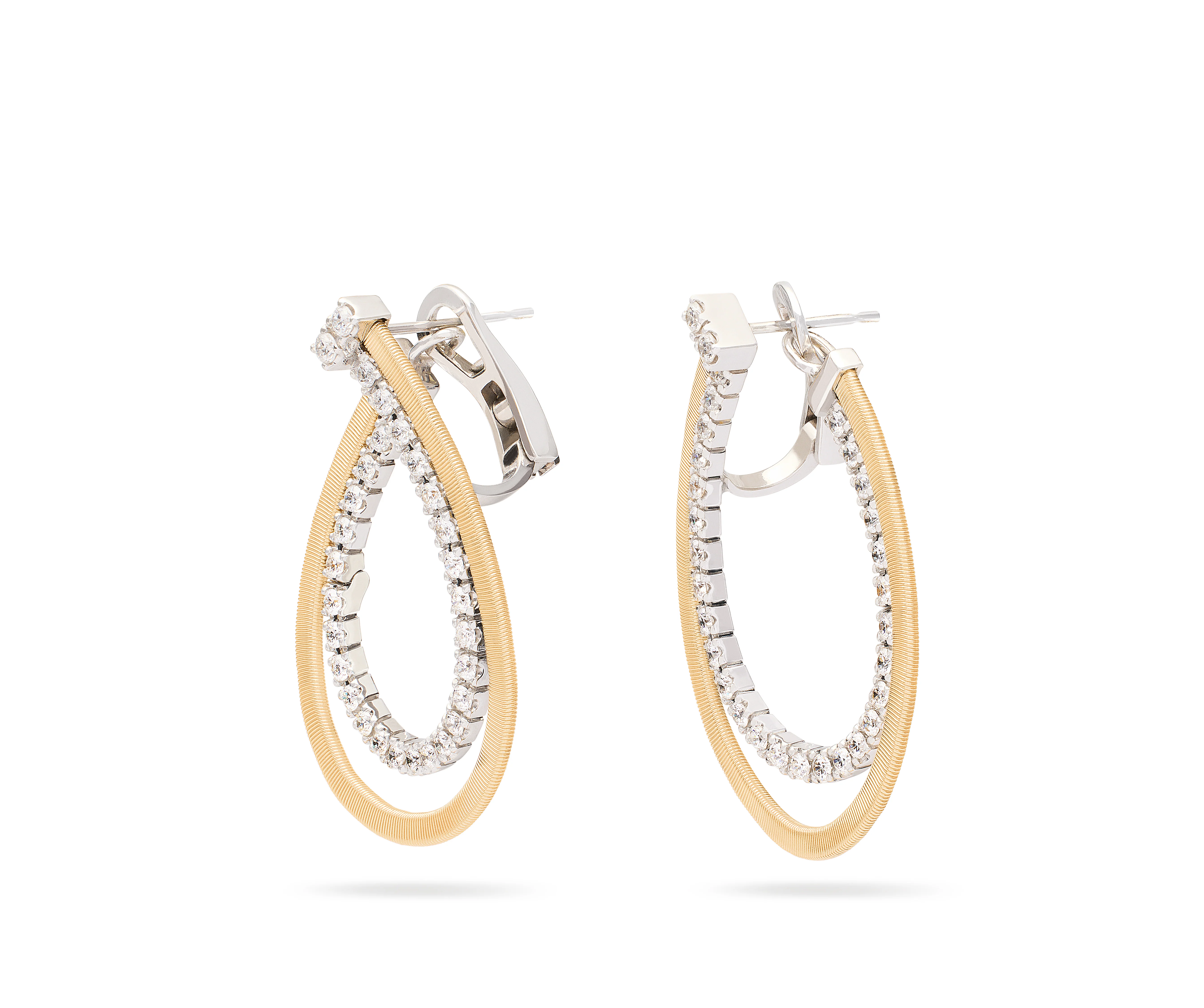 Marco Bicego 18k White & Yellow Gold Masai Diamond Earrings - Image 2