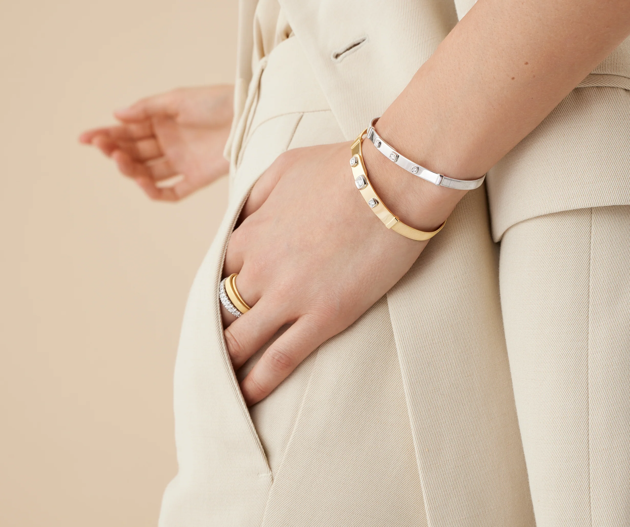 Marco Bicego 18k Yellow Gold Masai Diamond Bracelet - Image 3