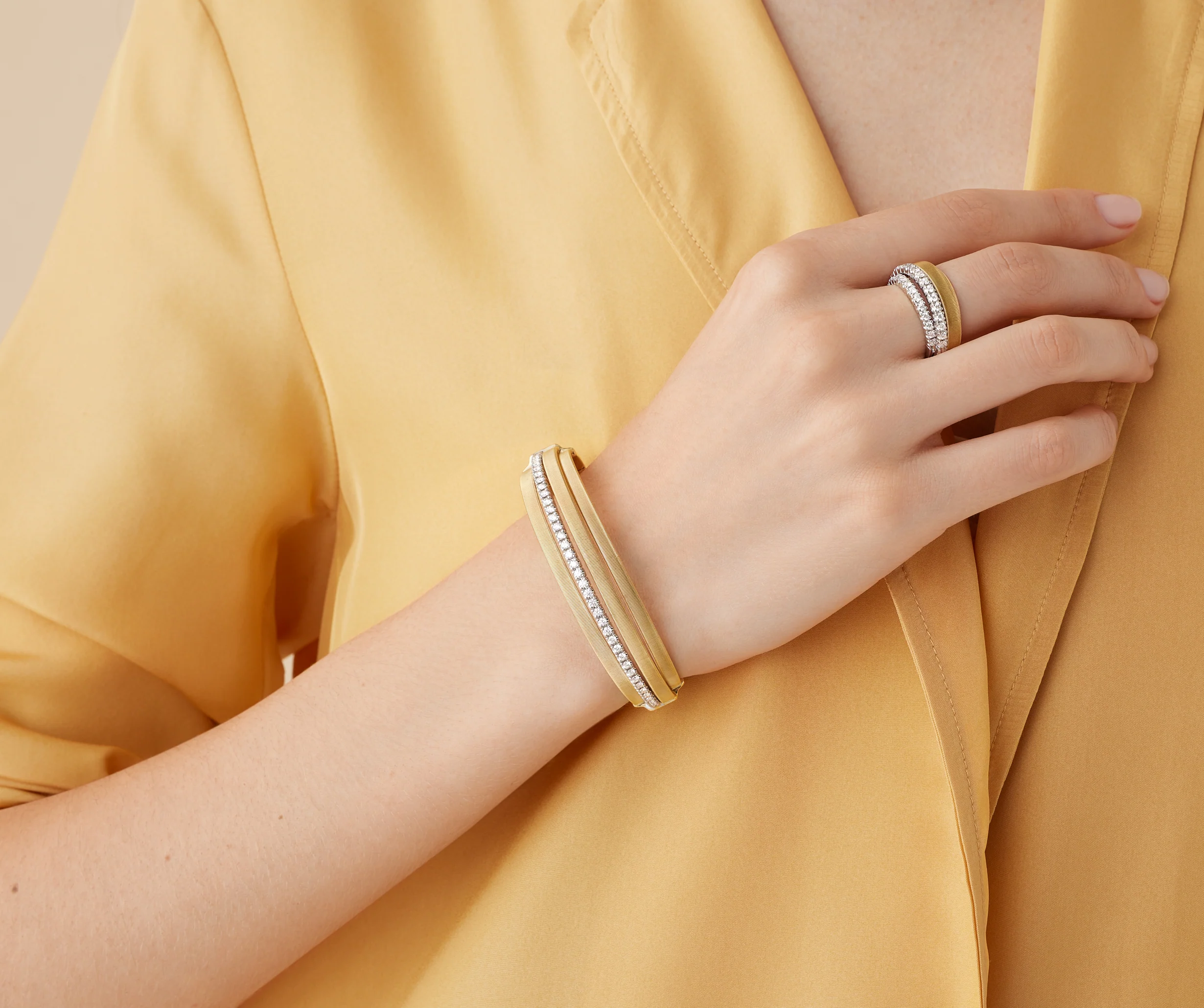Marco Bicego 18k Yellow Gold Masai Diamond Bracelet - Image 3