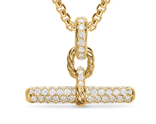 David Yurman Madison® Toggle Pendant In 18k Yellow Gold With Diamonds, 20.2mm - Image 2