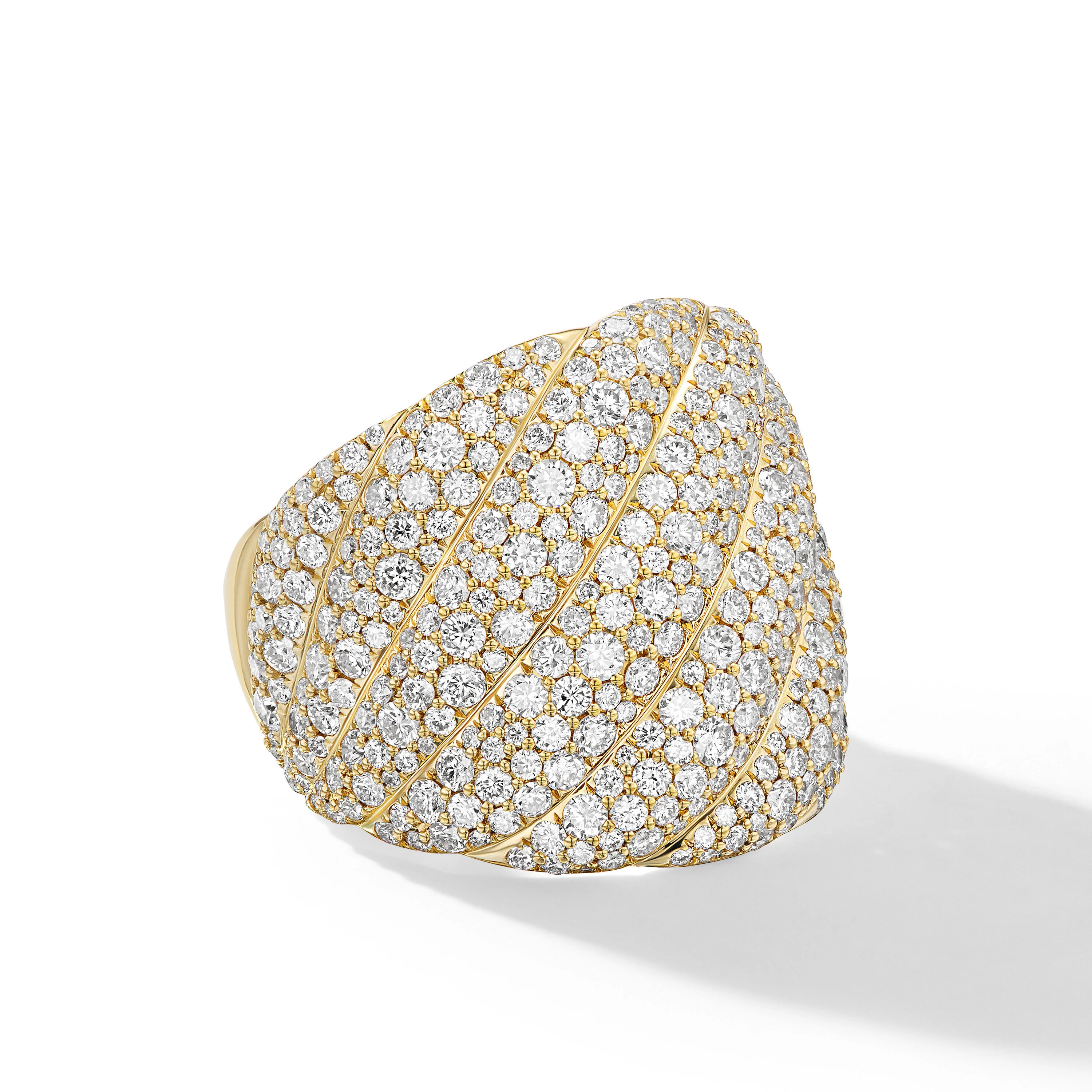 David Yurman 20mm Pave Sculpted Cable Ring Di 18k