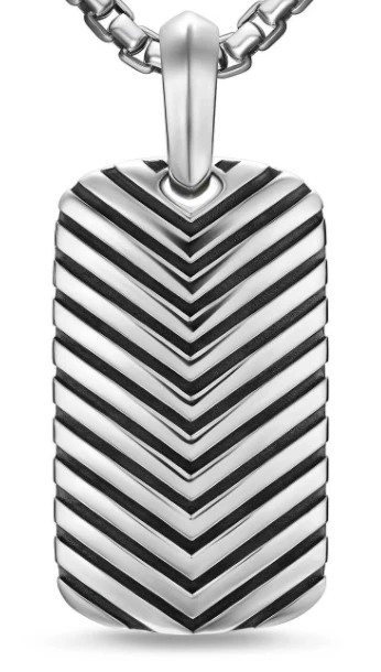 David Yurman Chevron Tag In Sterling Silver, 27mm - Image 2