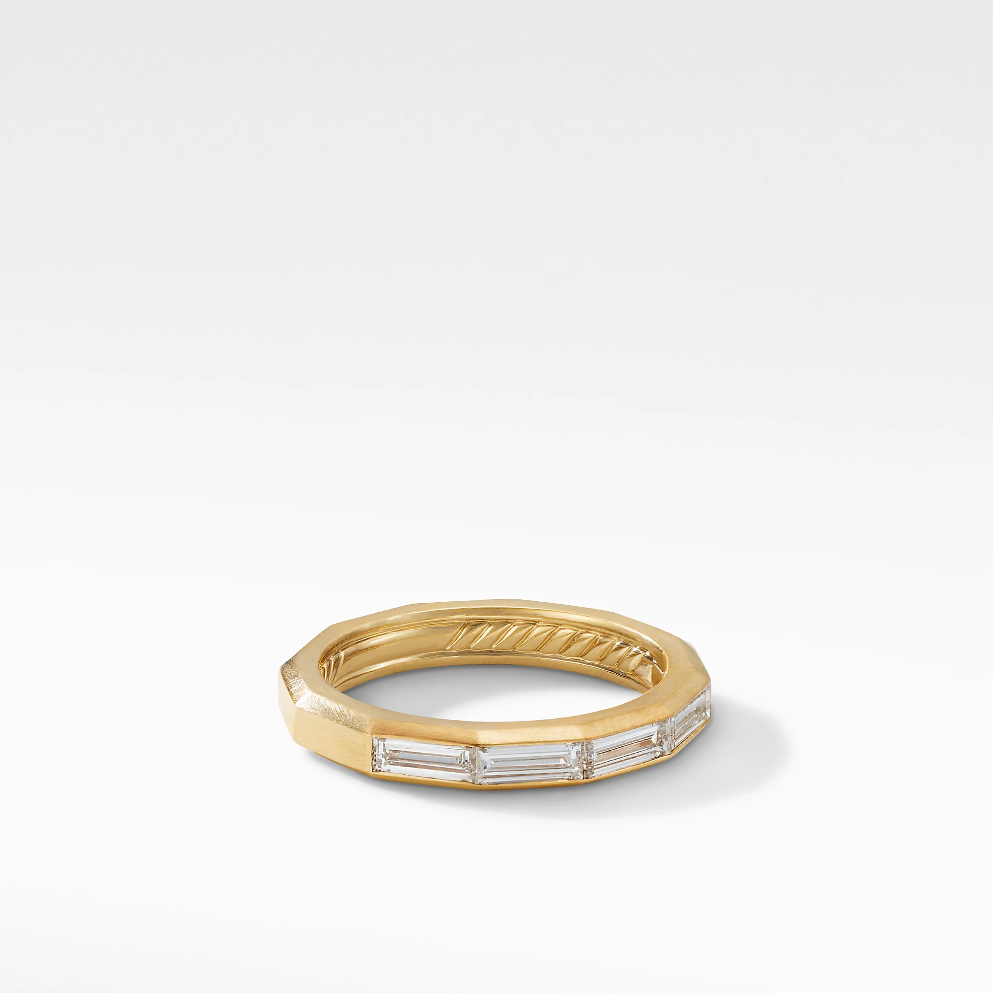 David Yurman 3.2mm Delaunay Band W/ Baguette Ring Di 18k