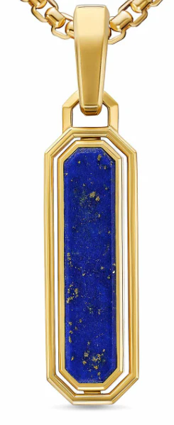 David Yurman Streamline® Inlay Amulet In 18k Yellow Gold With Black Onyx And Lapis, 30.7mm - Image 2