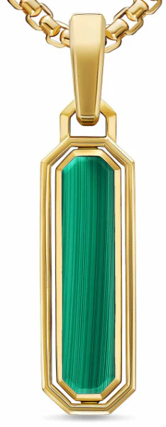 David Yurman Streamline® Inlay Amulet In 18k Yellow Gold With Black Onyx And Malachite, 30.7mm - Image 2