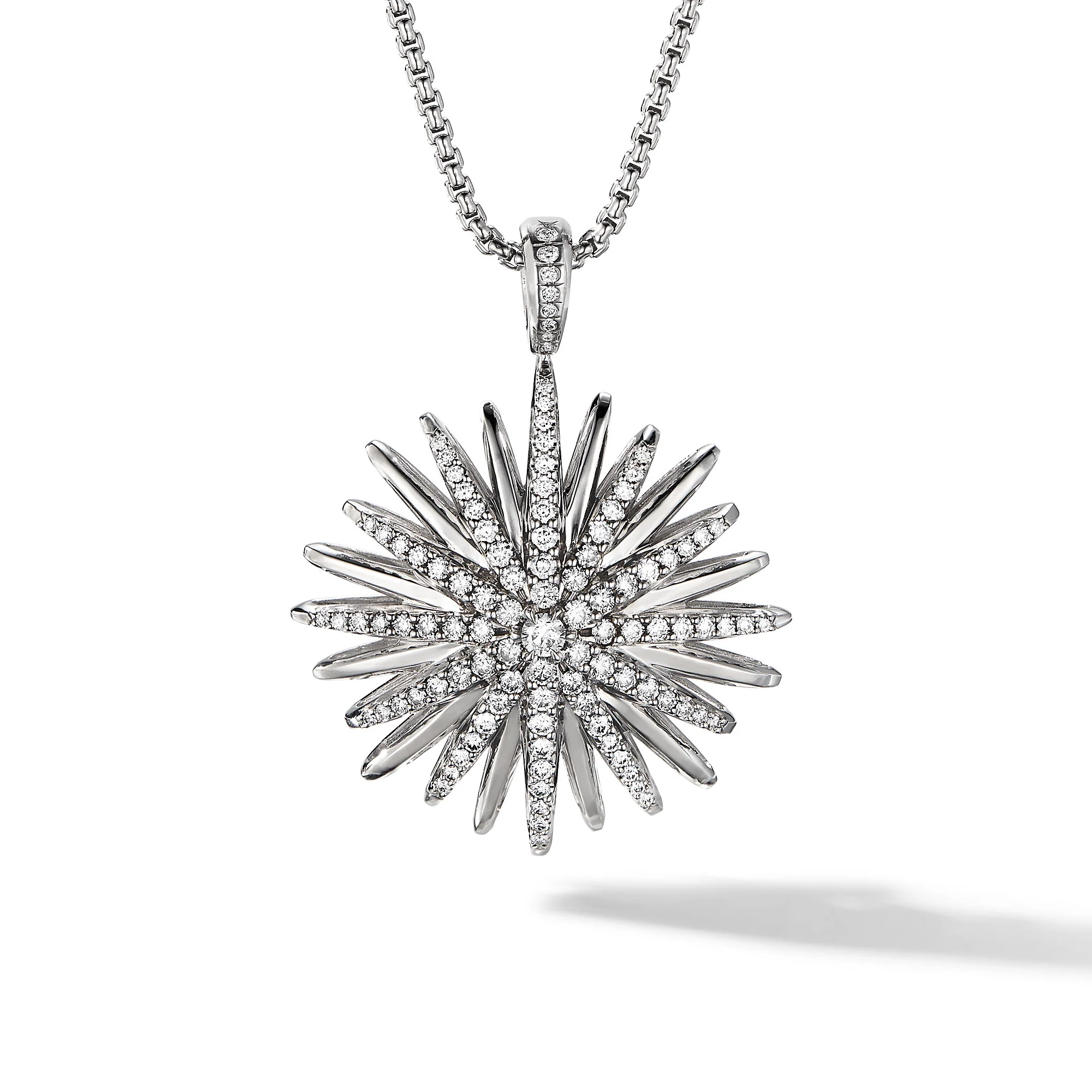 David Yurman Starburst Pendant In Sterling Silver With Diamonds, 32mm