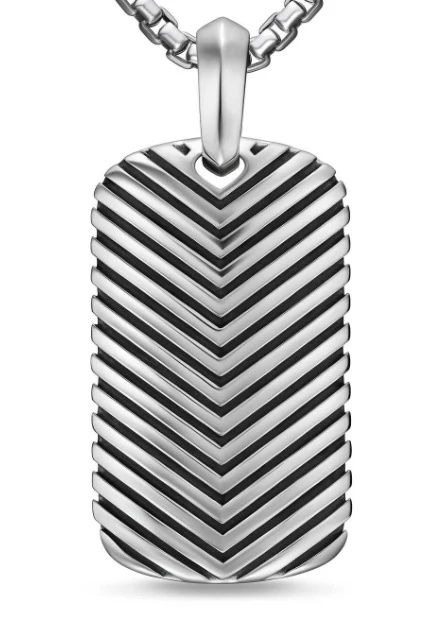 David Yurman Chevron Tag In Sterling Silver, 34mm - Image 2