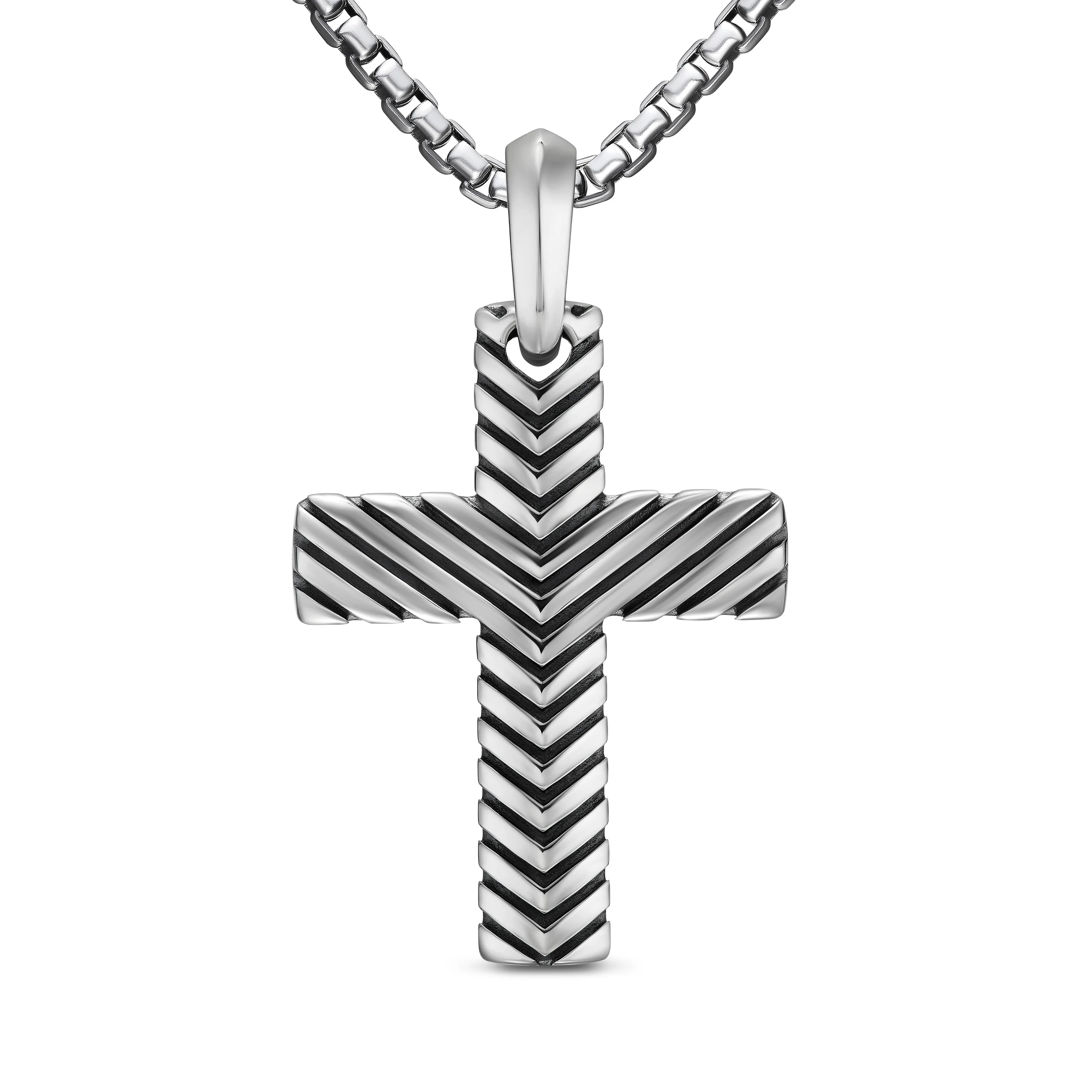 David Yurman Chevron Cross Pendant In Sterling Silver, 36mm - Image 2