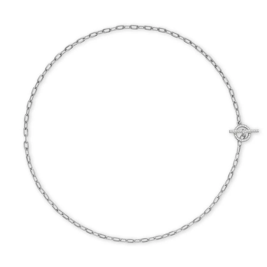 David Yurman Madison® Pavé Diamond Toggle Chain Necklace In Sterling Silver