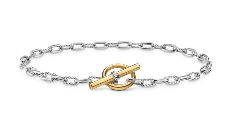 David Yurman Madison® Toggle Chain Bracelet In Sterling Silver With 18k Yellow Gold, 3mm - Image 2