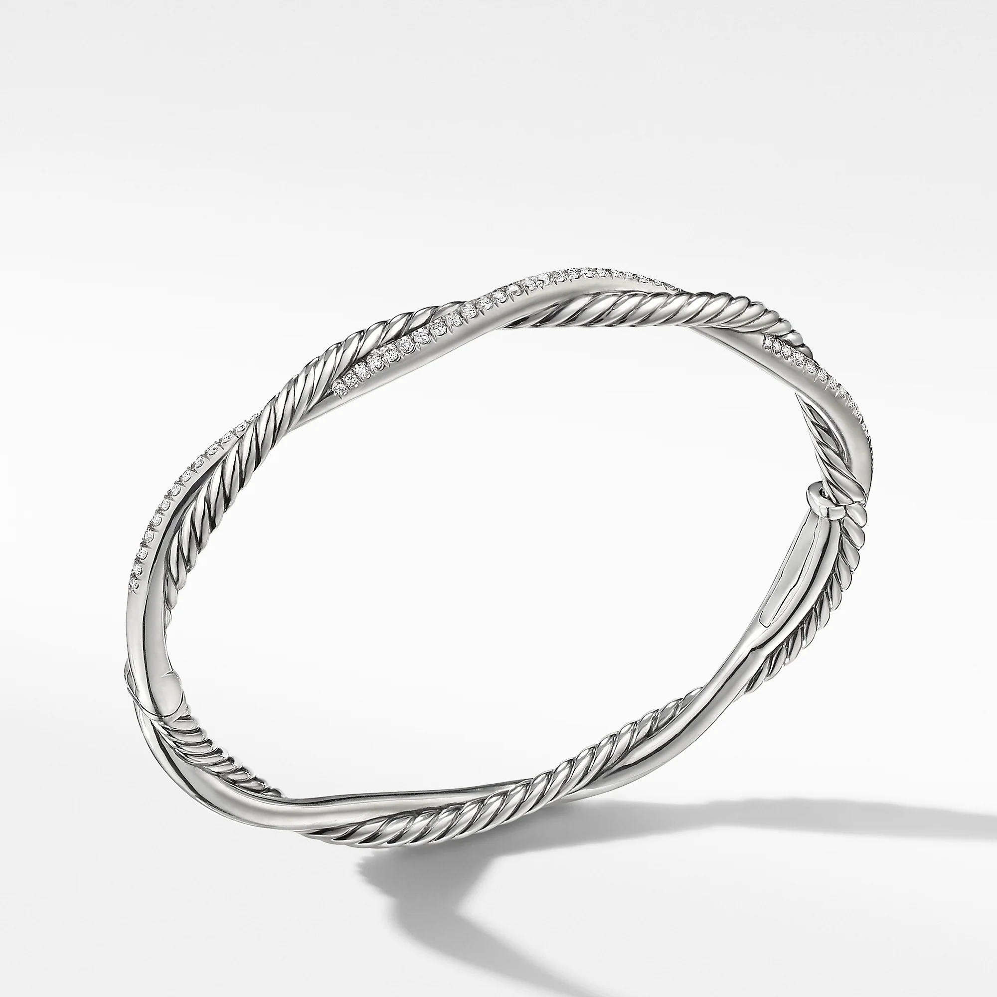 David Yurman Petite Infinity Bracelet In Sterling Silver With Diamonds, 4.4mm