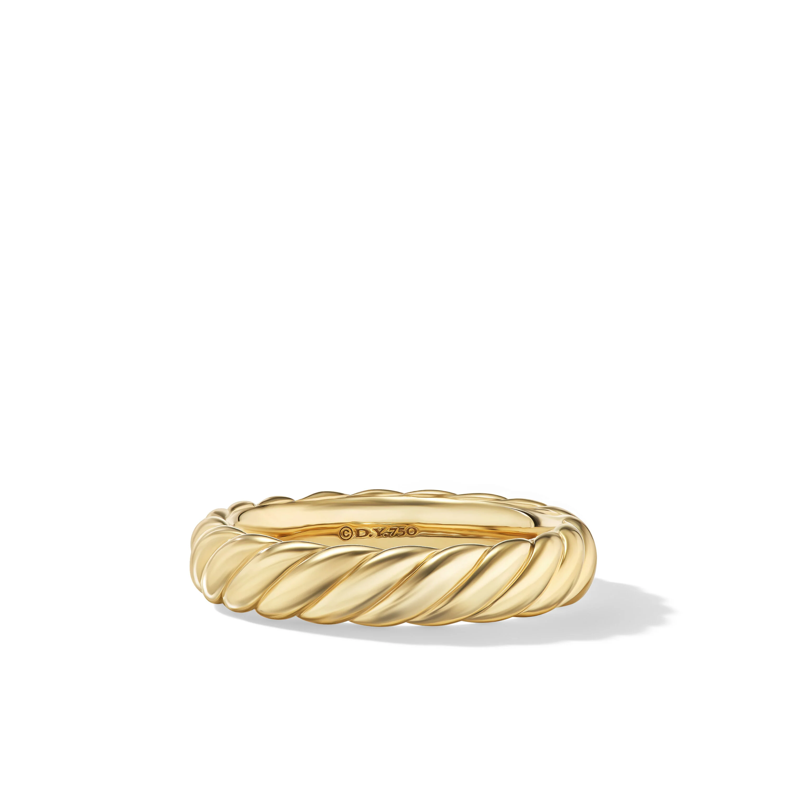 David Yurman Sculpted Cable Band Ring In 18k Yellow Gold, 4.6mm