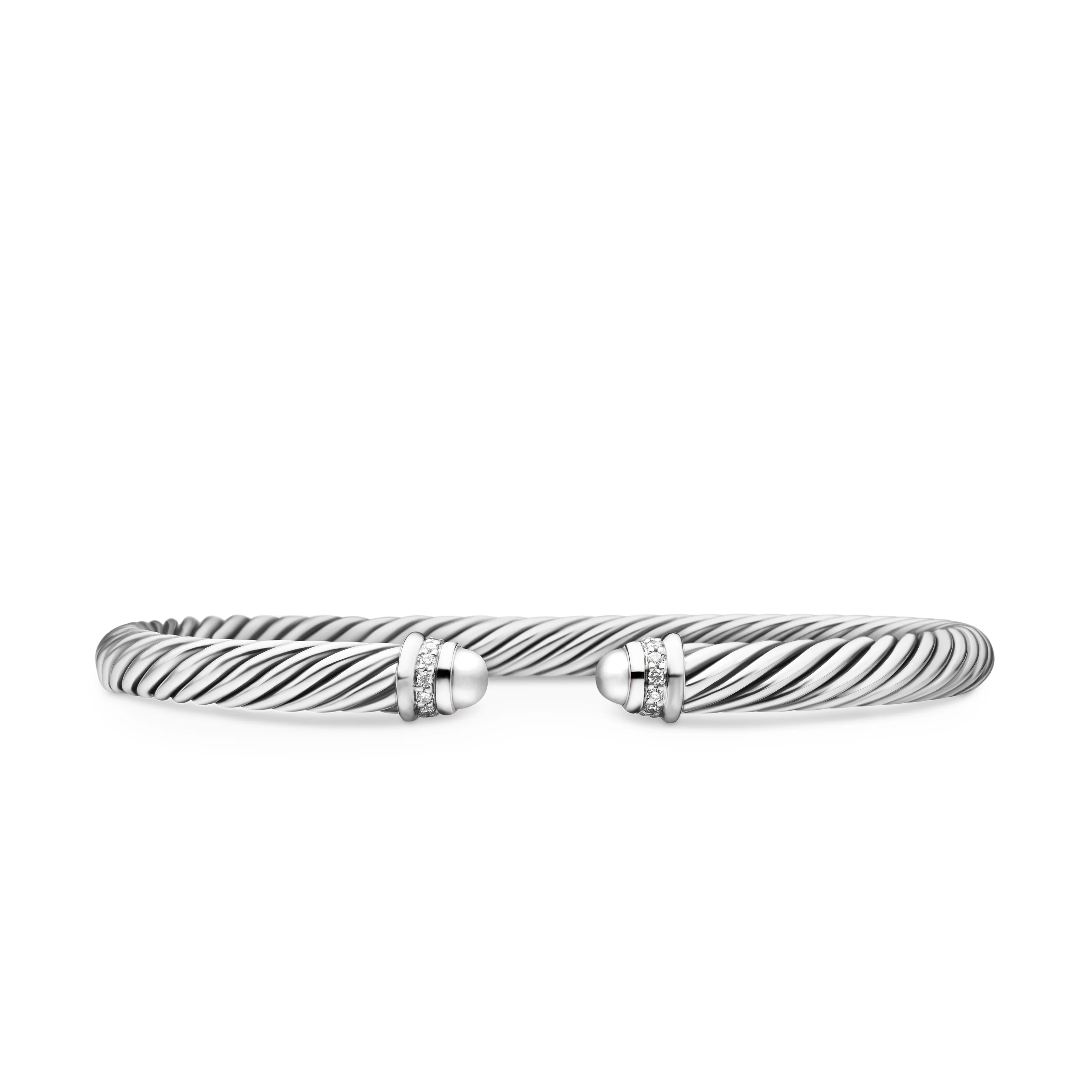 David Yurman Classic Cable Bracelet In Sterling Silver With Diamonds, 5mm