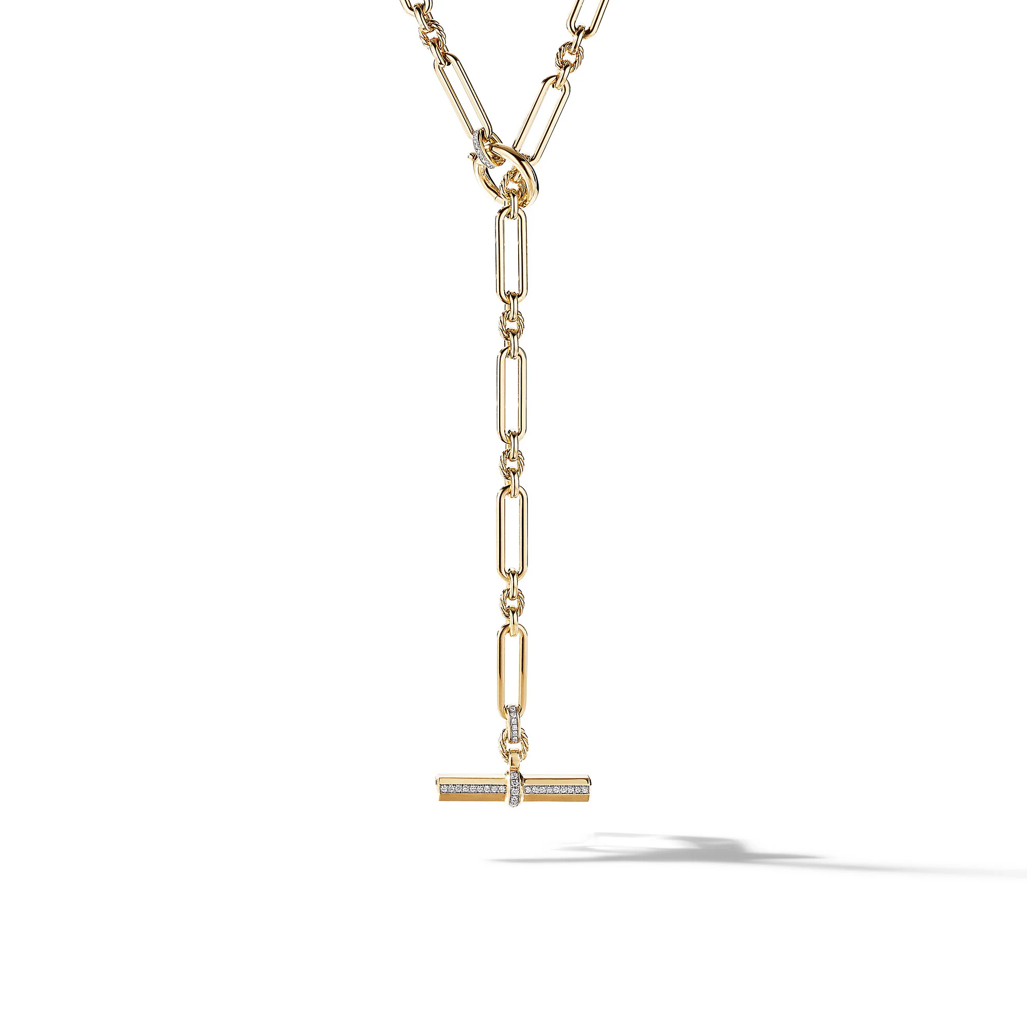 David Yurman Lexington Necklace In 18k Yellow Gold With Diamonds, 6.5mm