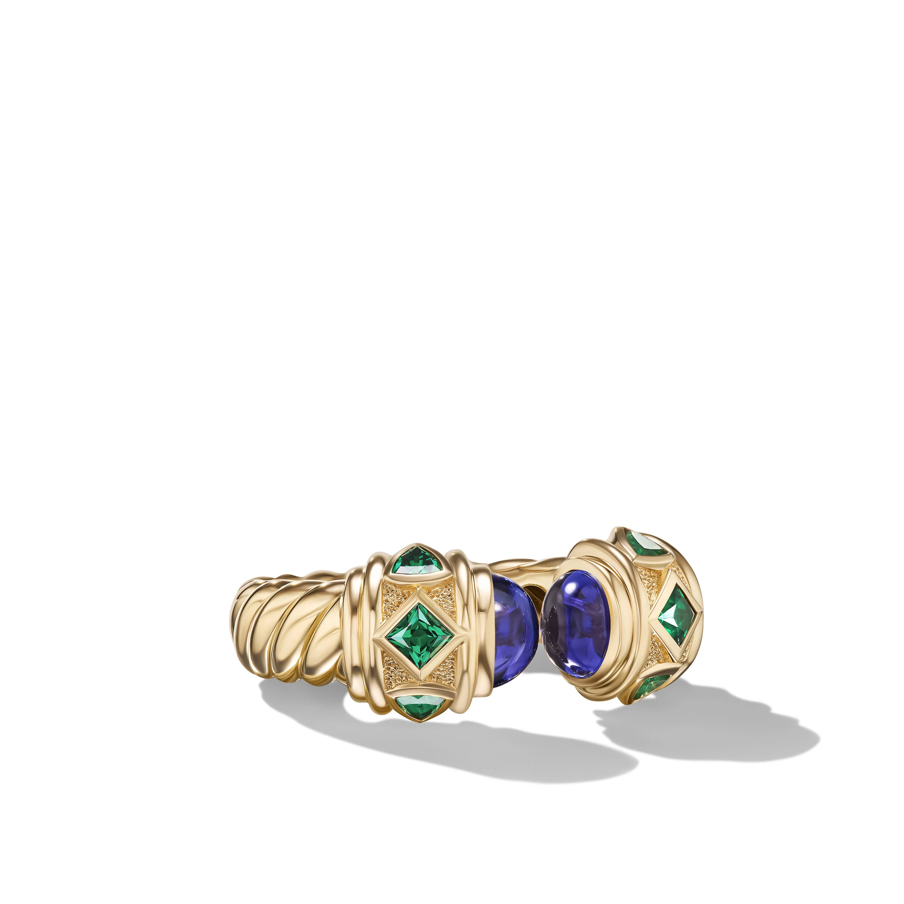 David Yurman Renaissance® Ring In 18k Yellow Gold With Tanzanite And Tsavorites, 6.5mm