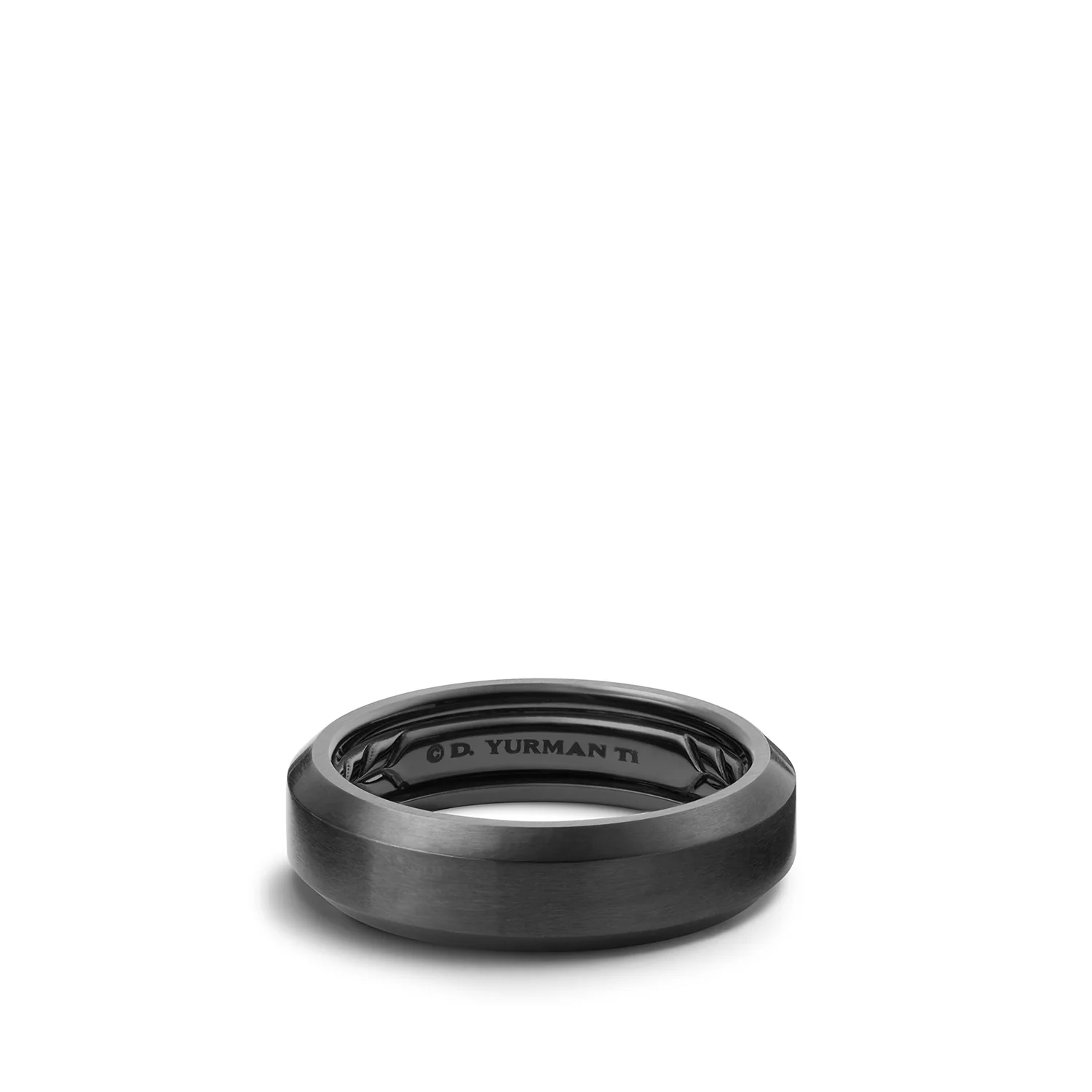 David Yurman Beveled Band Ring In Black Titanium, 6mm - Image 2