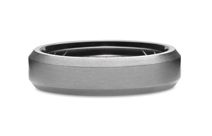 David Yurman 6mm Beveled Edge Band Ring Gry Ttn