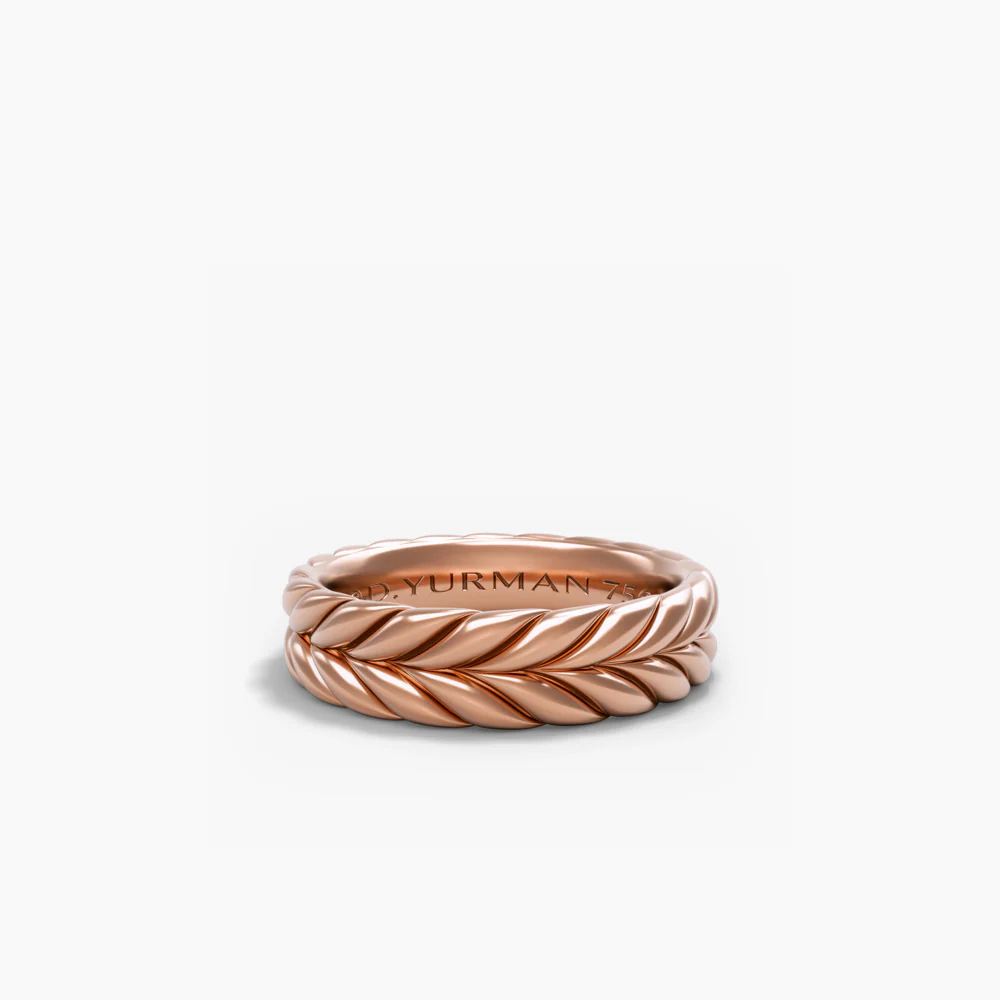 David Yurman Chevron Band Ring In 18k Rose Gold, 6.2mm - Image 2