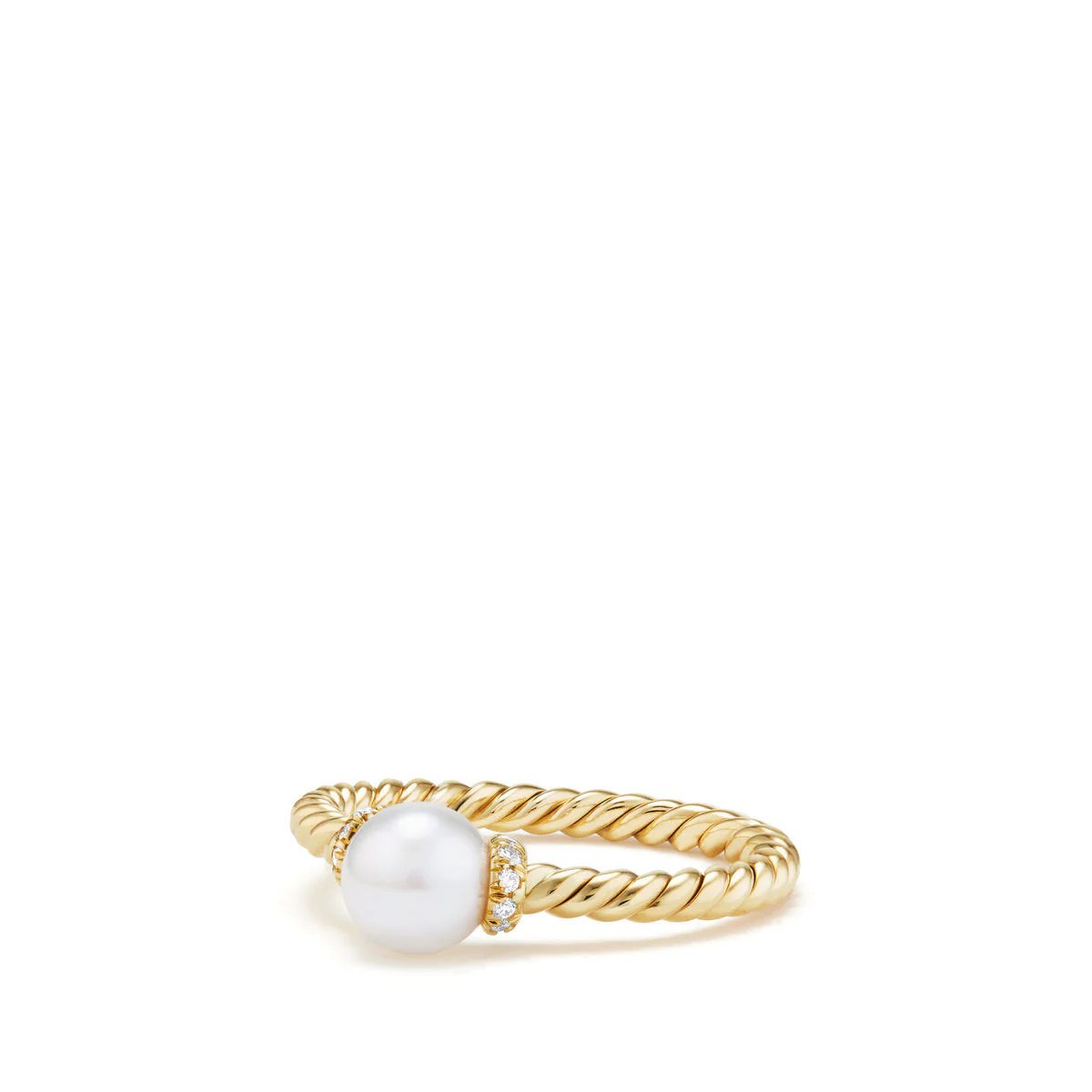 David Yurman Petite Solari Station Ring In 18k Yellow Gold With Pearl And Diamonds, 2.3mm - Image 2