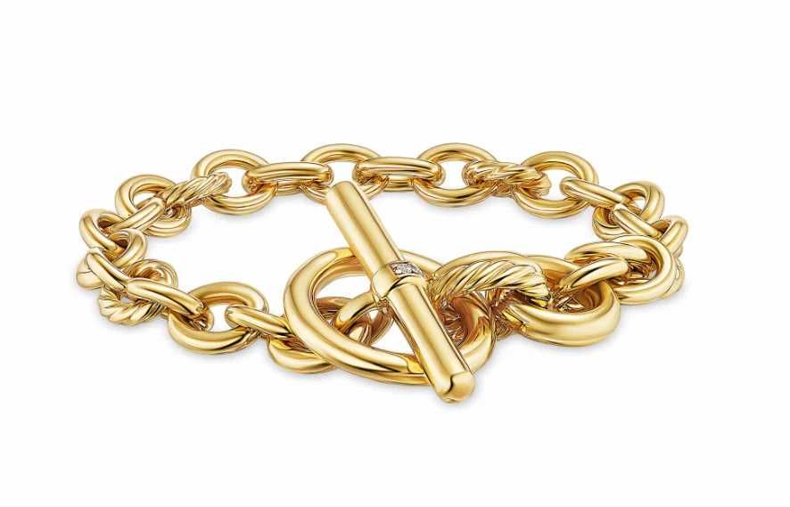 David Yurman Mercer® Toggle Chain Bracelet In 18k Yellow Gold With Diamonds, 8mm - Image 2