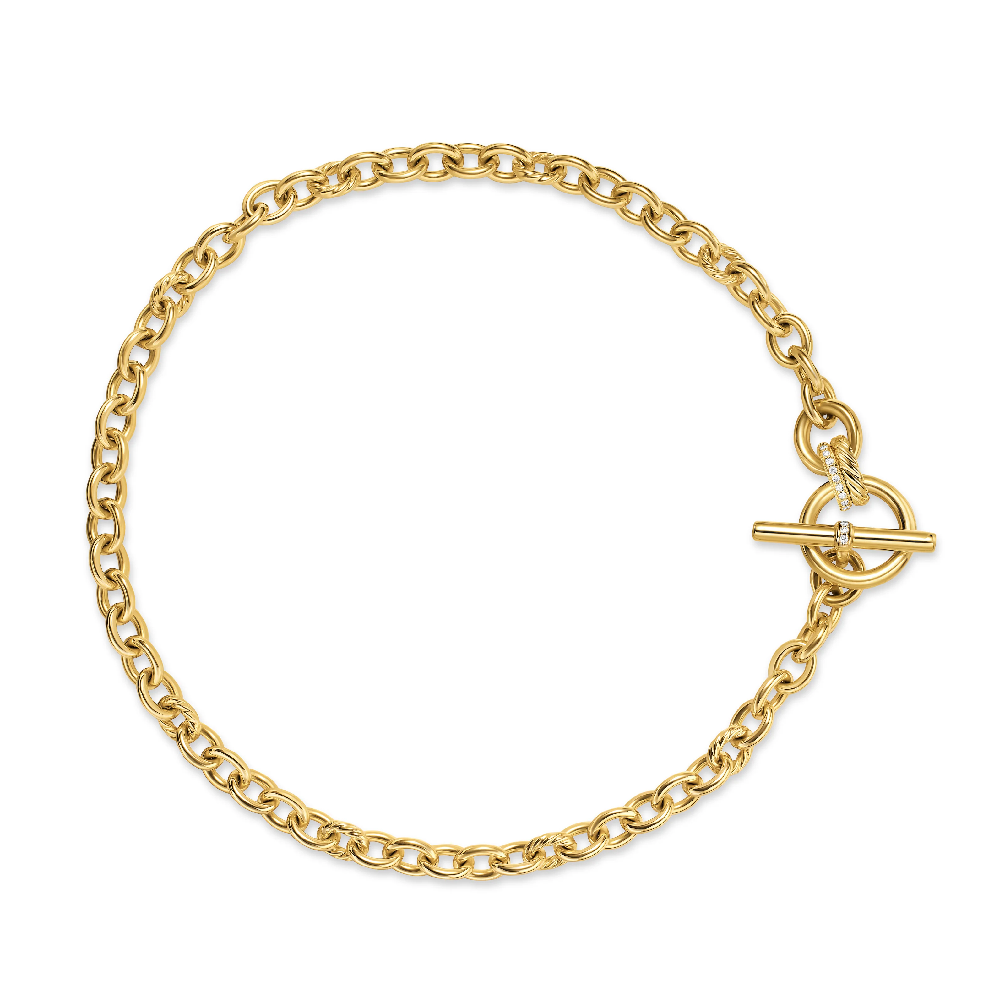 David Yurman Mercer® Toggle Chain Necklace In 18k Yellow Gold With Diamonds, 8mm - Image 2