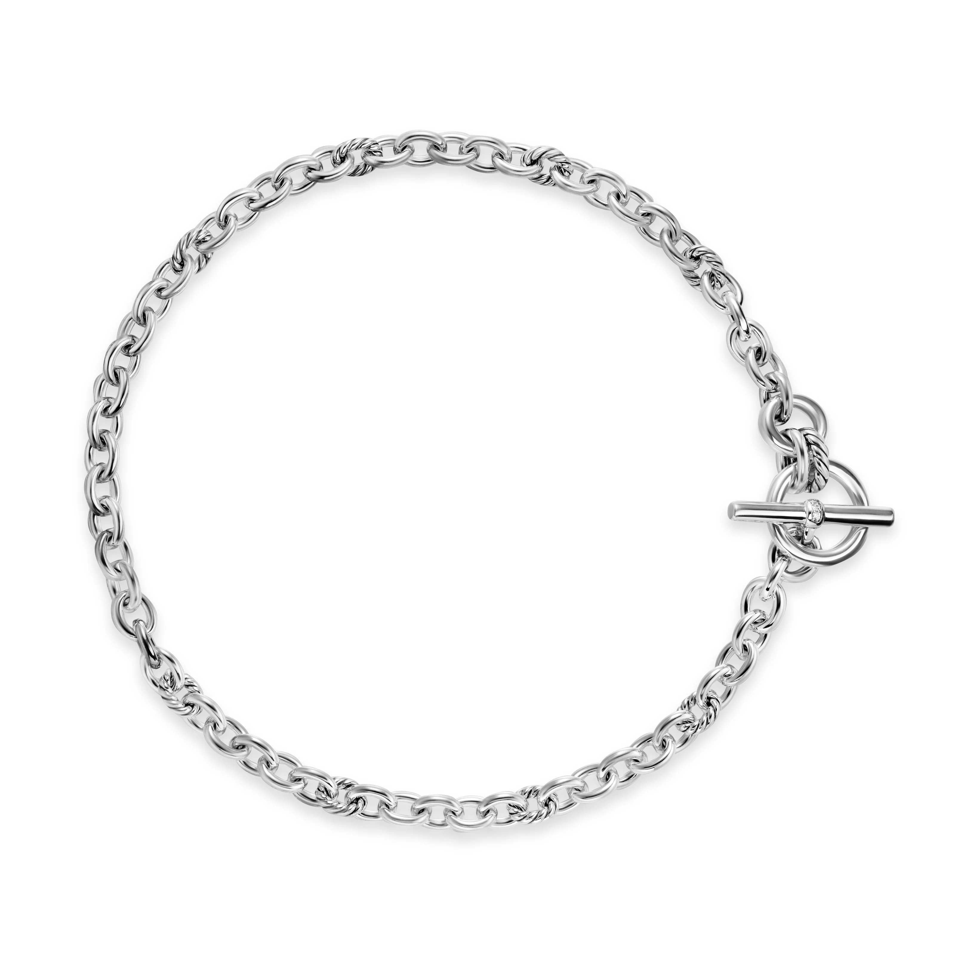 David Yurman Mercer® Toggle Chain Necklace In Sterling Silver With Diamonds, 8mm - Image 2