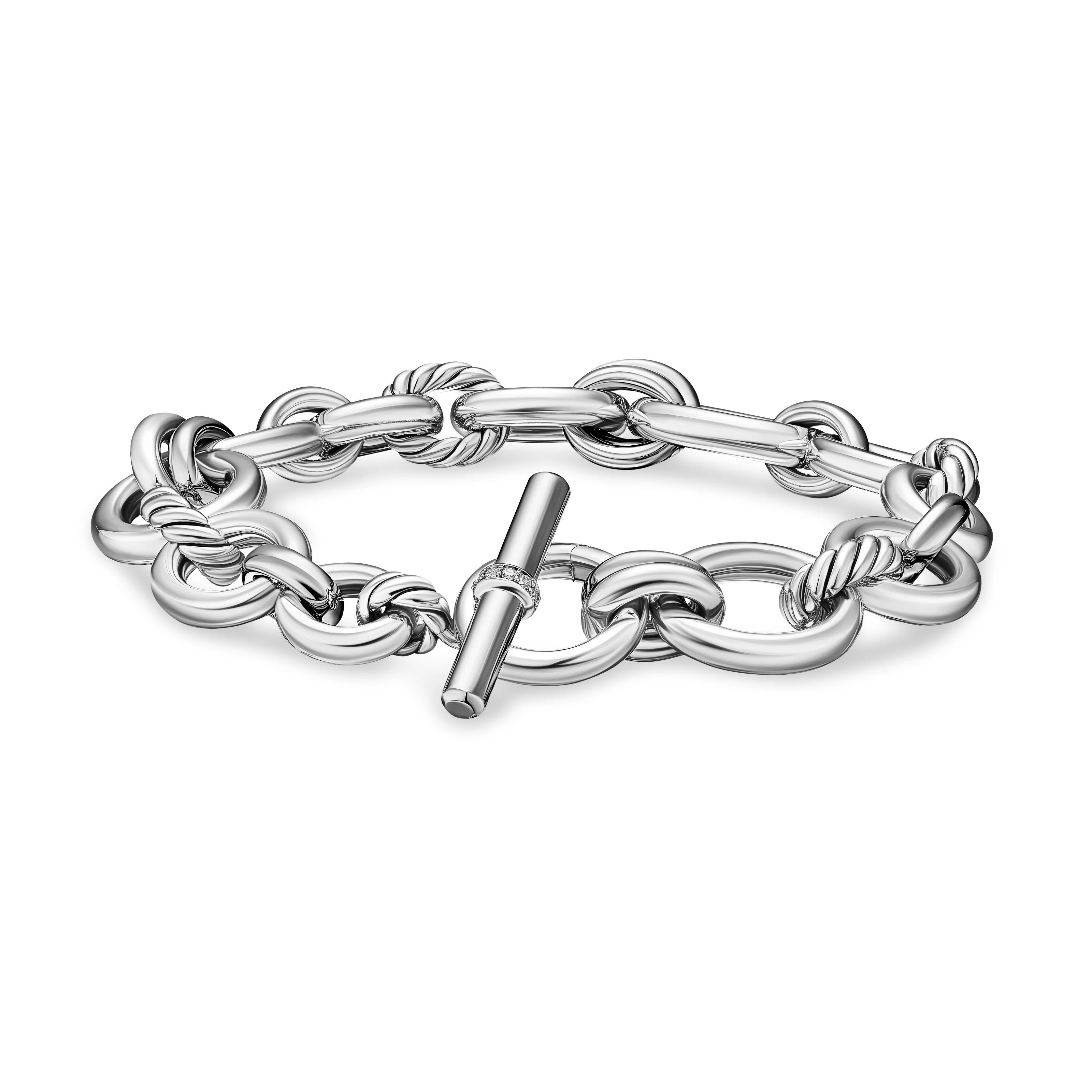David Yurman Mercer® Chain Bracelet In Sterling Silver With Diamonds, 8mm - Image 2