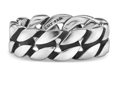 David Yurman Curb Chain Band Ring In Sterling Silver, 8mm - Image 2