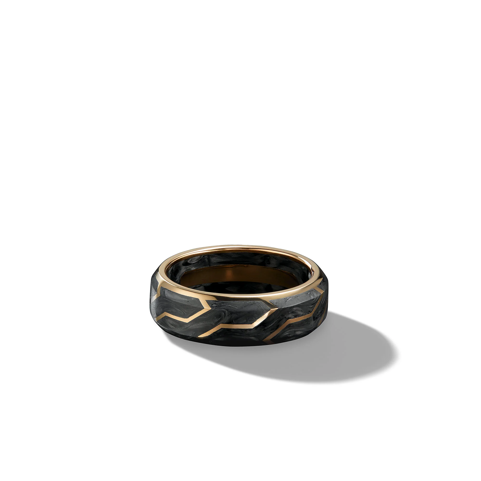 David Yurman Forged Carbon Band Ring In 18k Yellow Gold, 8.5mm - Image 2