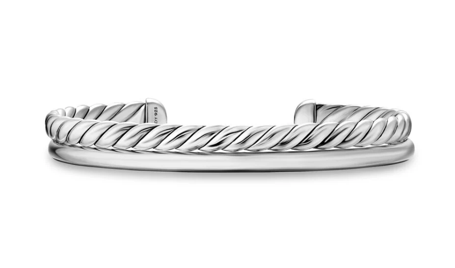 David Yurman Mercer® Two Row Cuff Bracelet In Sterling Silver, 8mm - Image 2