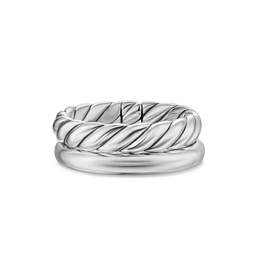 David Yurman Mercer® Two Row Ring In Sterling Silver, 8mm - Image 2