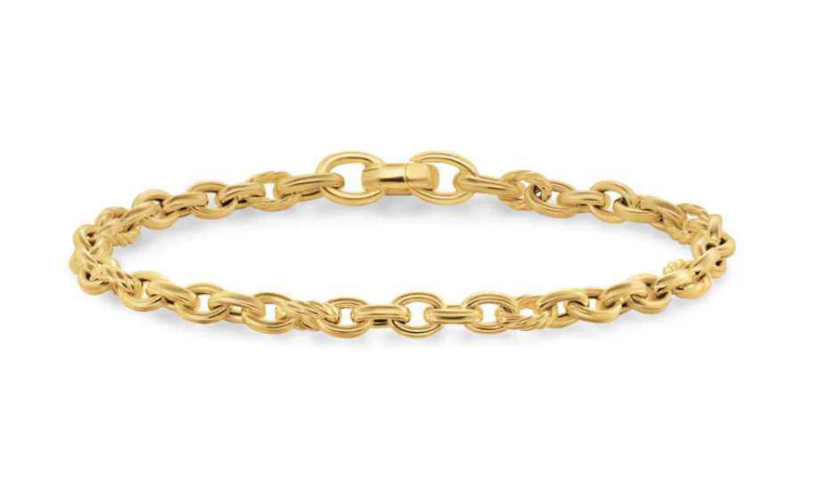 David Yurman Sculpted Cable Bangle Bracelet In 18k Yellow Gold, 8mm - Image 2