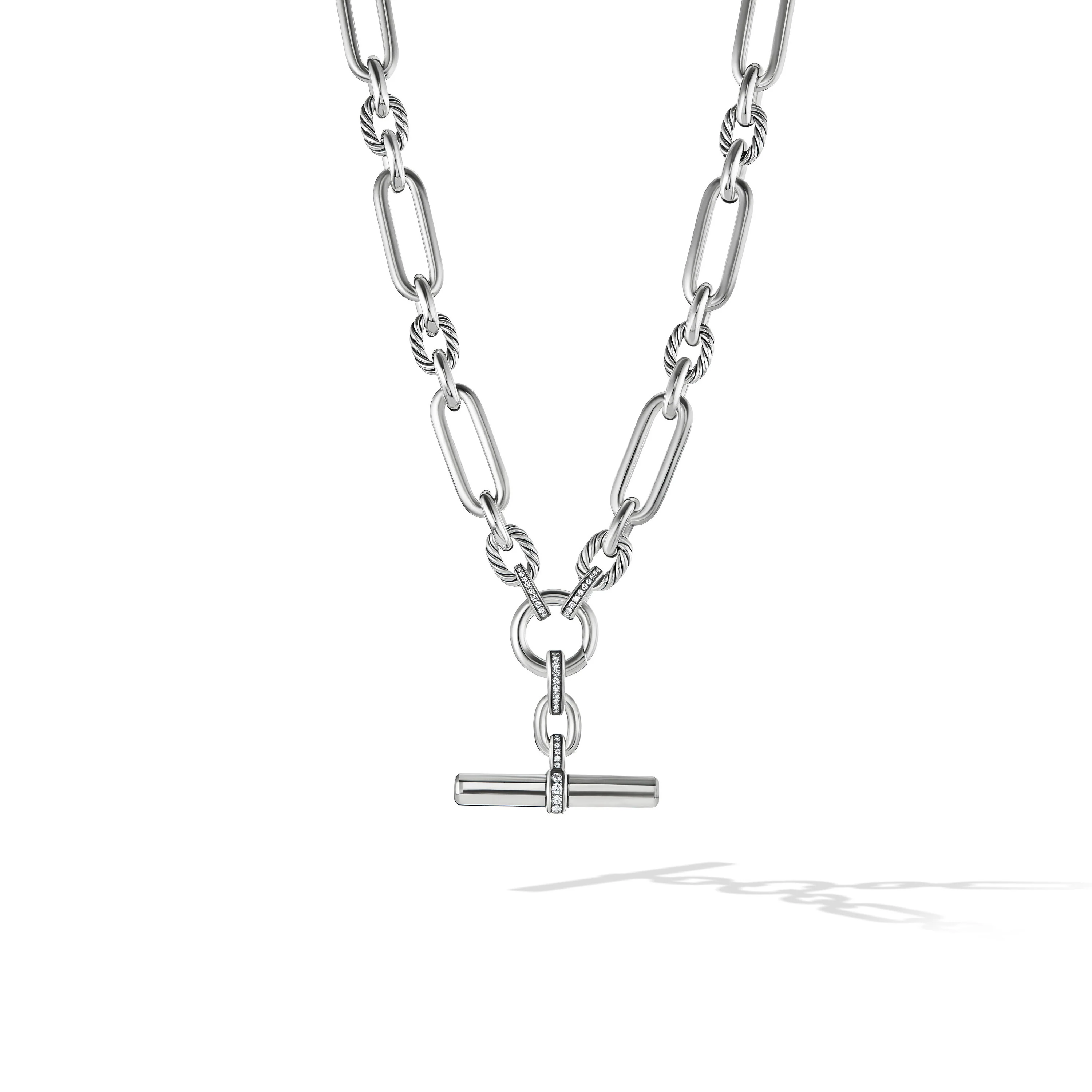 David Yurman Lexington Chain Necklace In Sterling Silver With Diamonds, 9.8mm