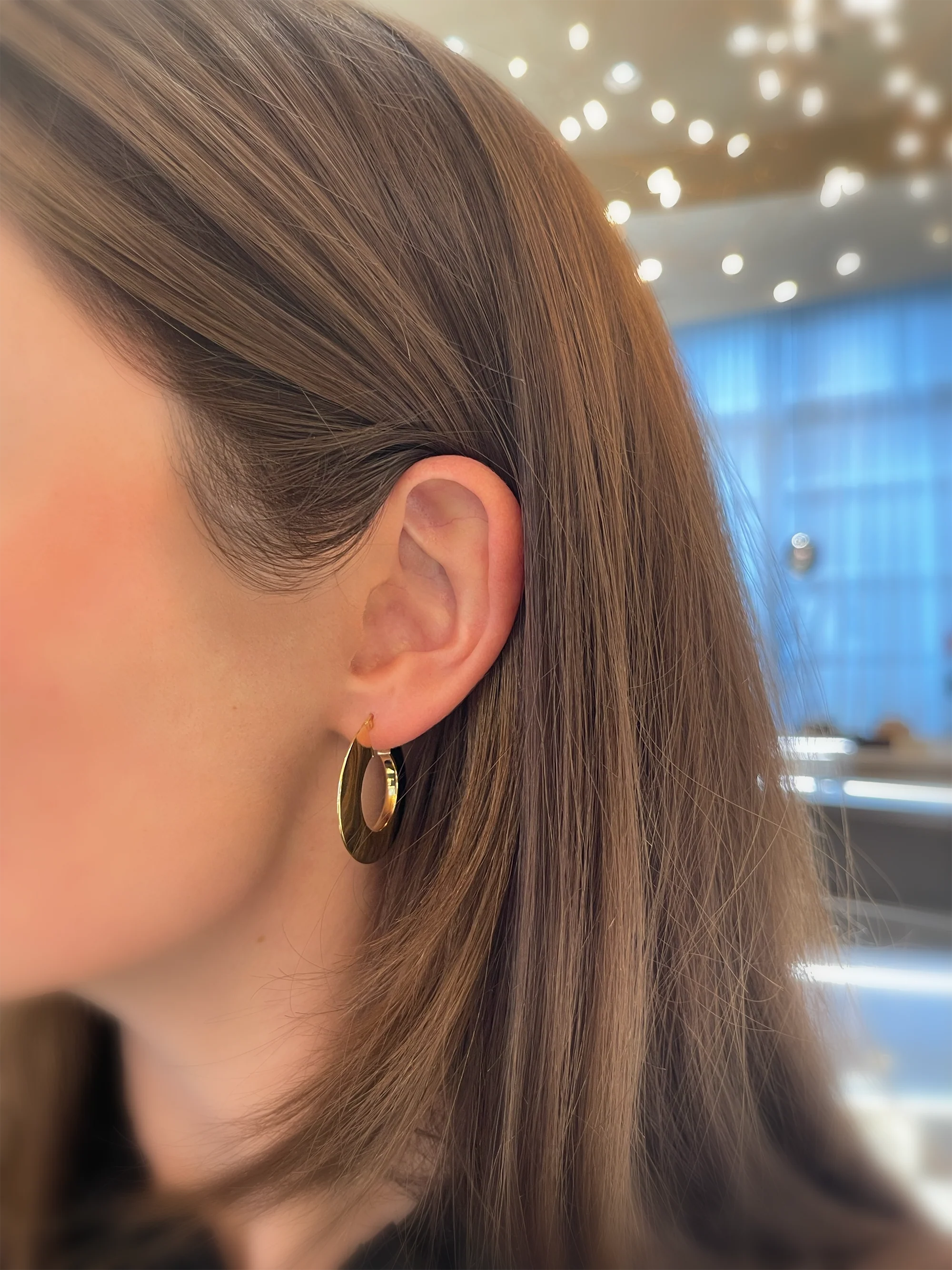 Brown & Co. 14k Yellow Gold Flat Disc Hoop Earrings - Image 2