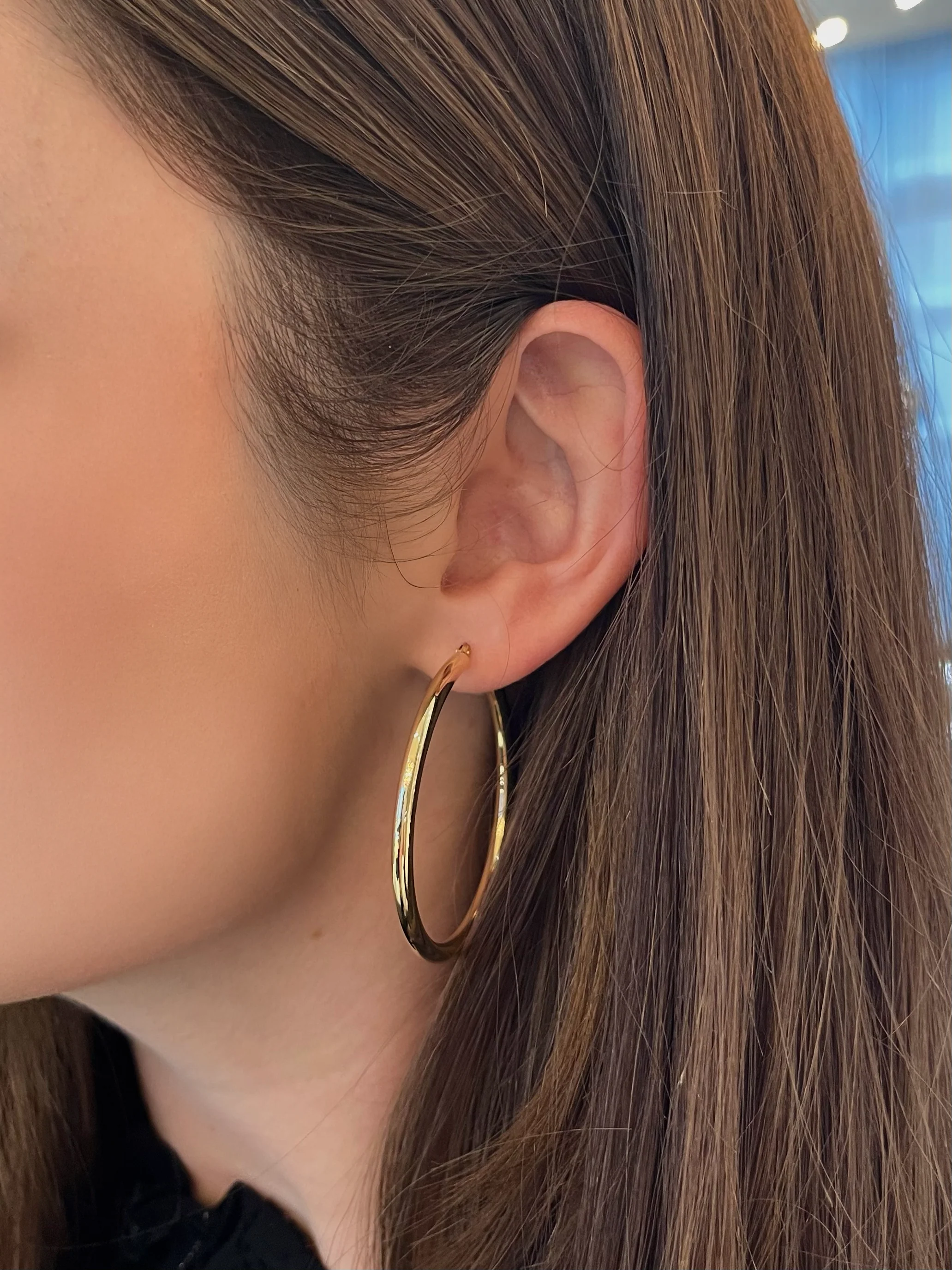 Brown & Co. 14k Yellow Gold Large Hoops Earrings - Image 3