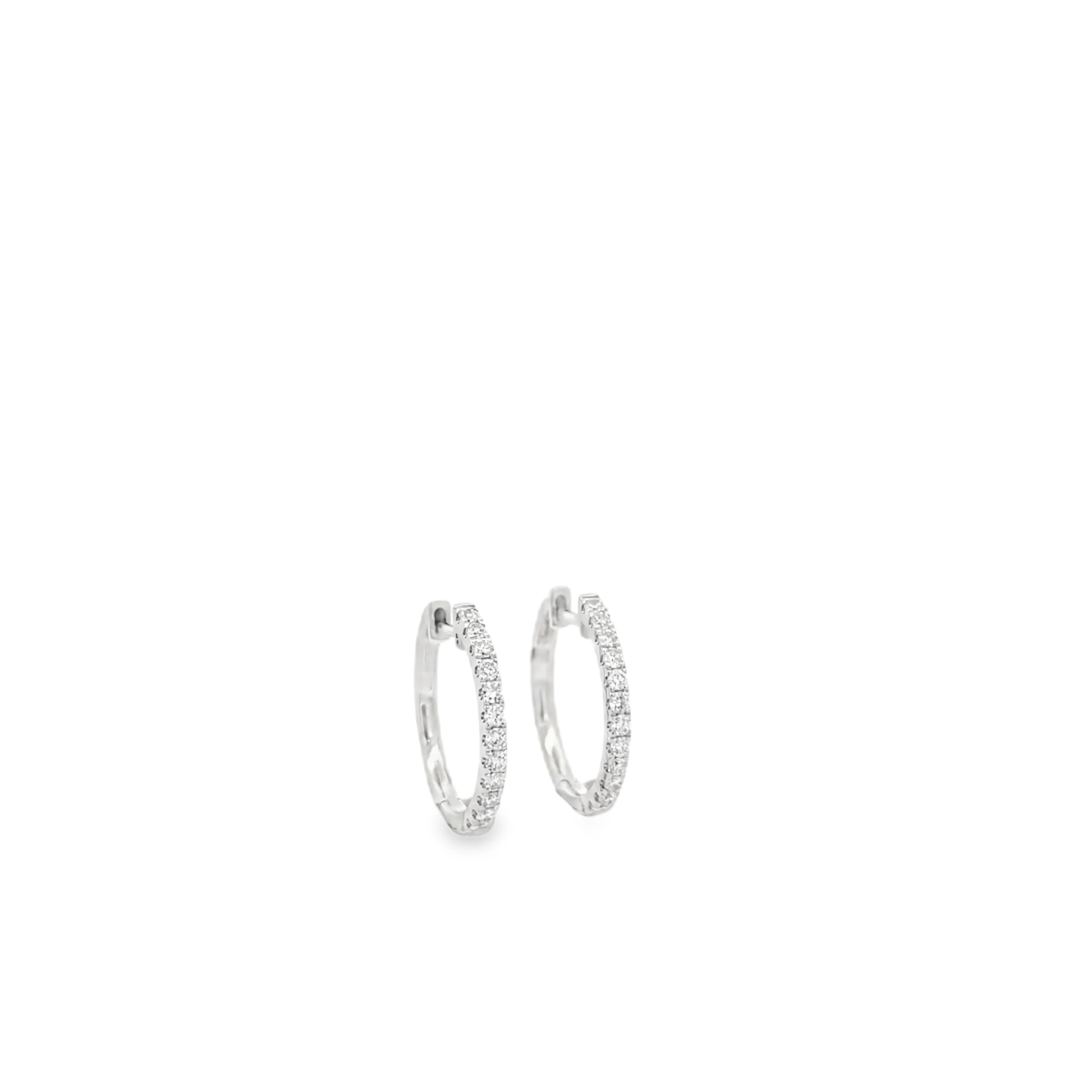 Brown & Co. 18k White Gold 0.50ct Diamond Hoop Earrings - Image 2