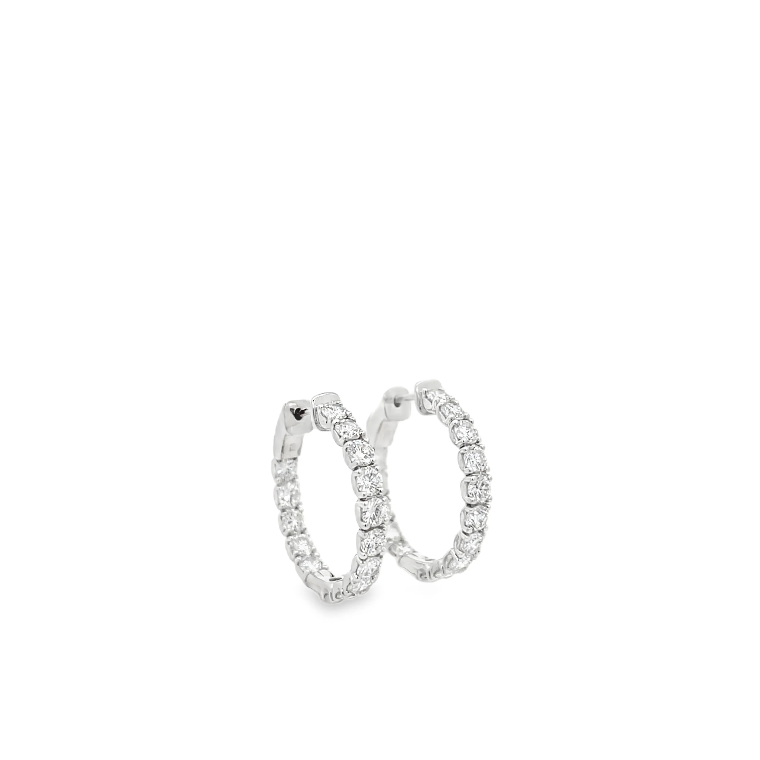 Brown & Co. 18k White Gold 3.50ct Diamond Hoop Earrings - Image 2