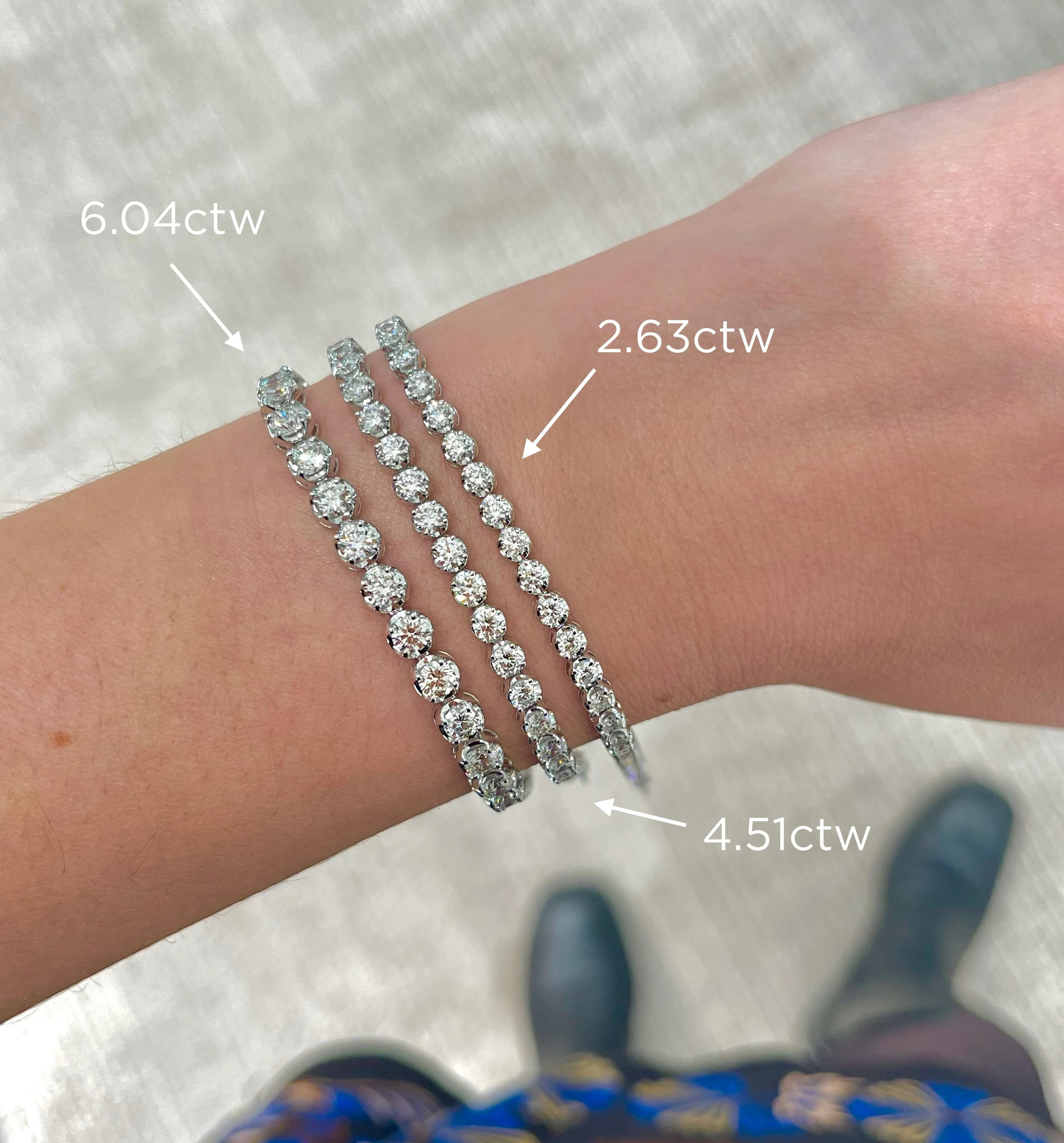 Brown & Co. 18k White Gold 4.51ct "Cupcake" Diamond Tennis Bracelet - Image 2