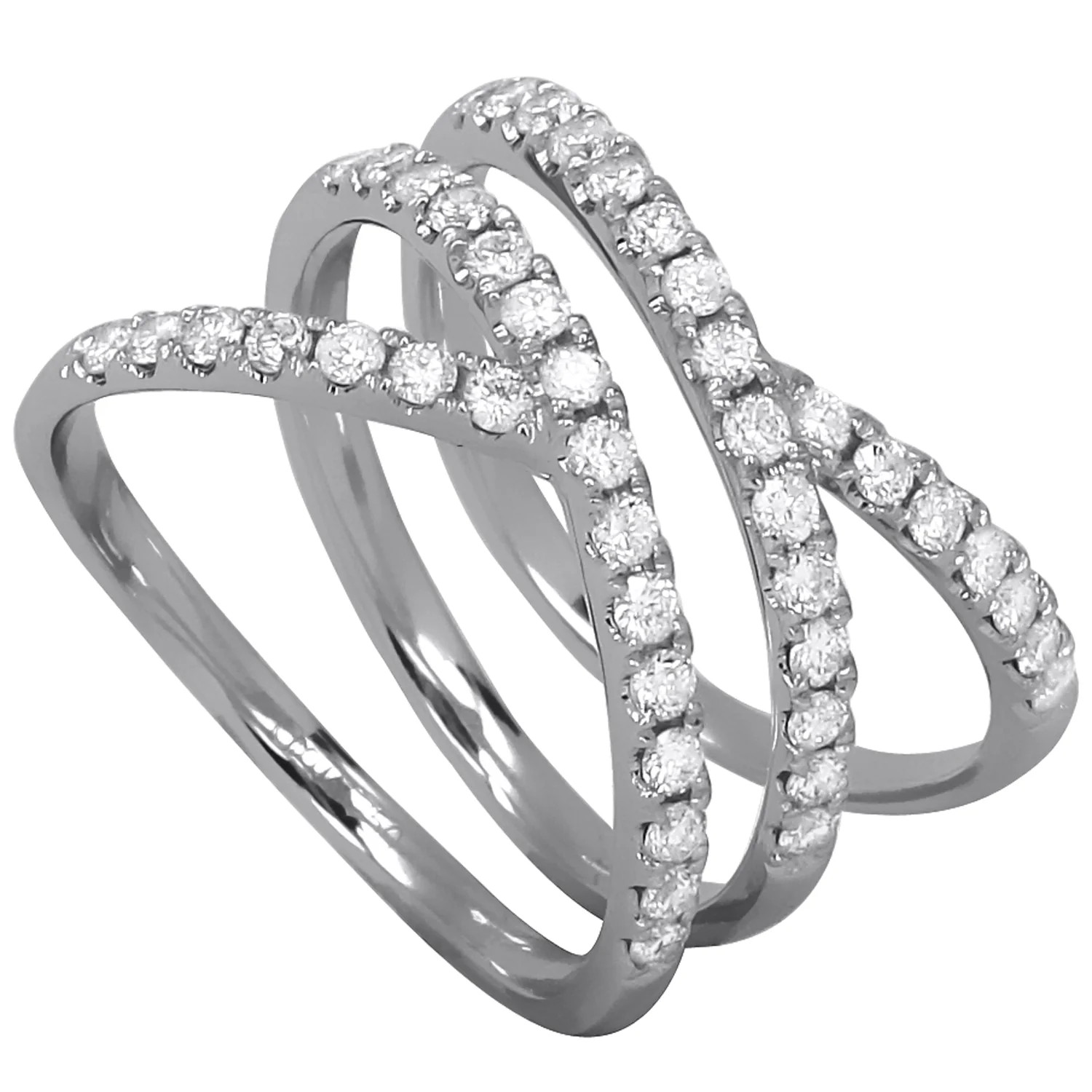 Brown & Co. 18k White Gold Diamond Crossover Ring